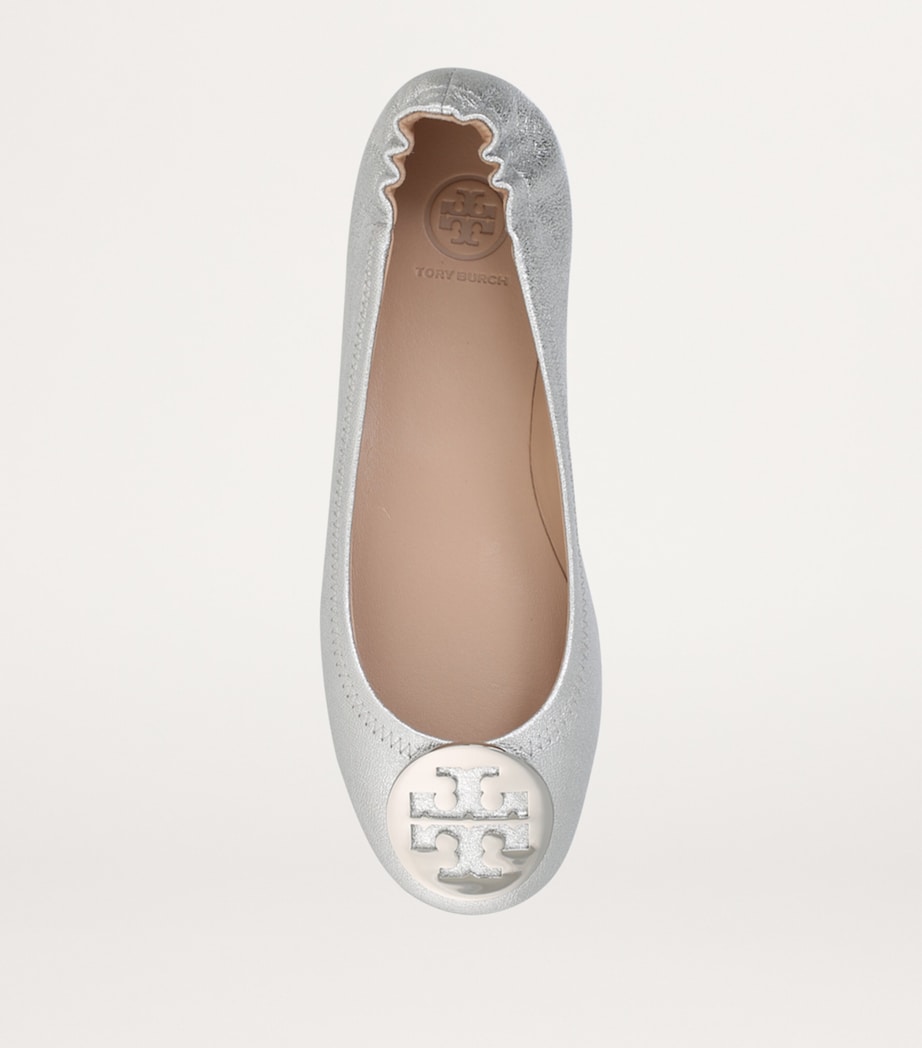 Metallic Leather Minnie Travel Ballet Flats GREY/LIGHT Image 3