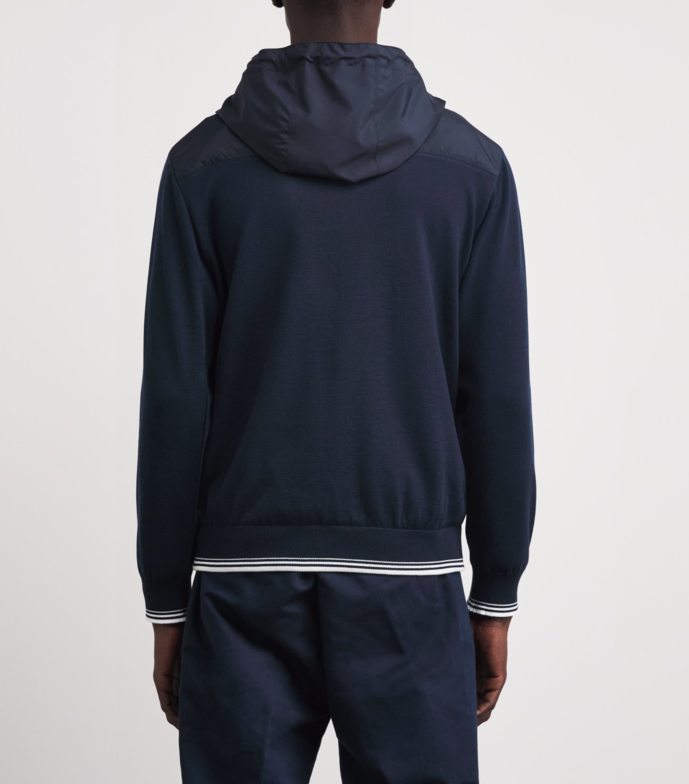 Paul & Shark Mens Cotton Hybrid Hooded Bomber Jacket Blue Image 5