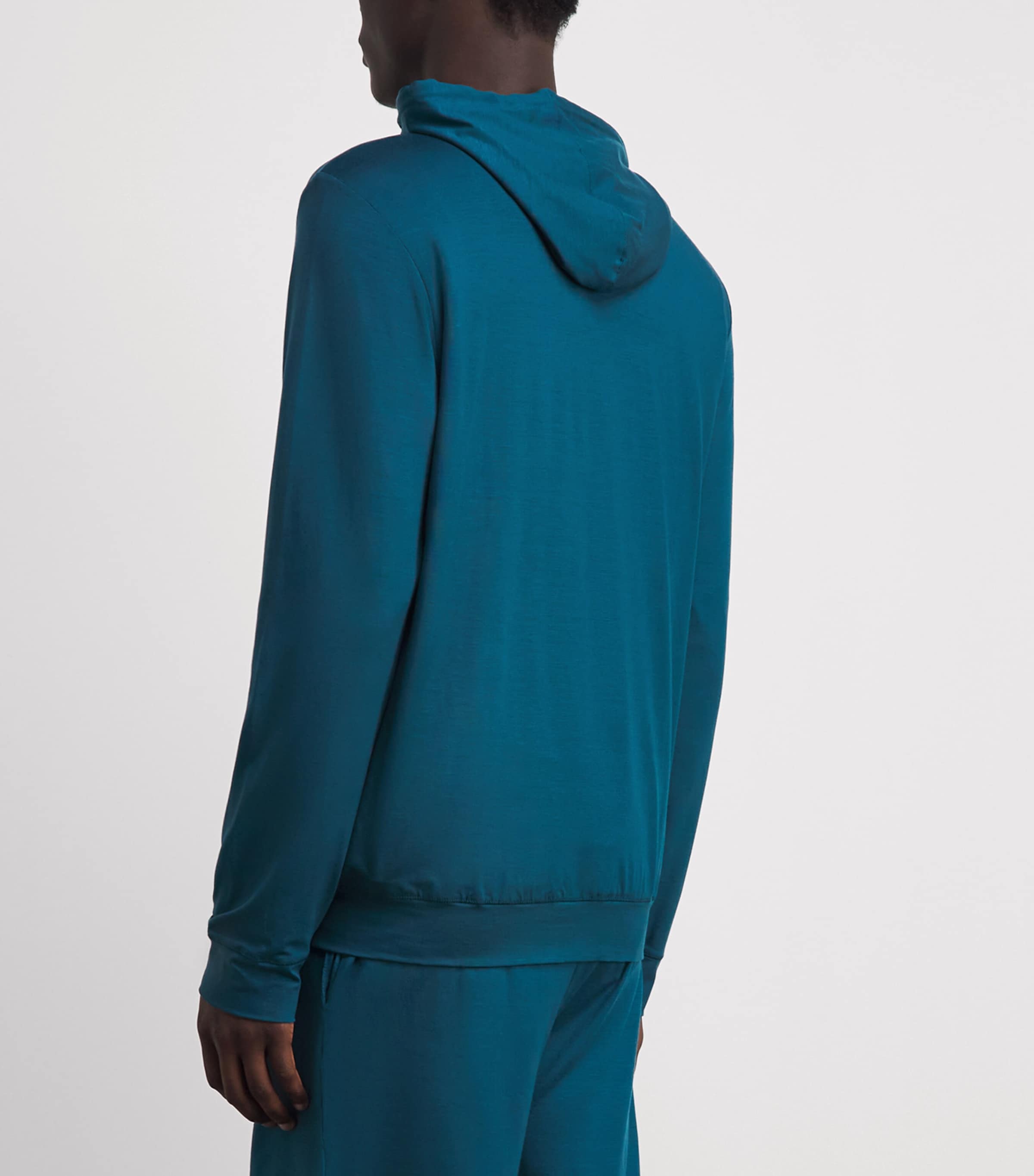 Derek Rose Mens Micromodal Basel Hoodie Tea Image 5