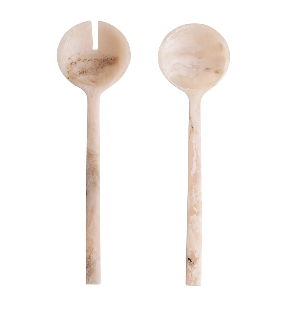 Soho Home Resin Henrietta Salad Spoon Set White Image 1