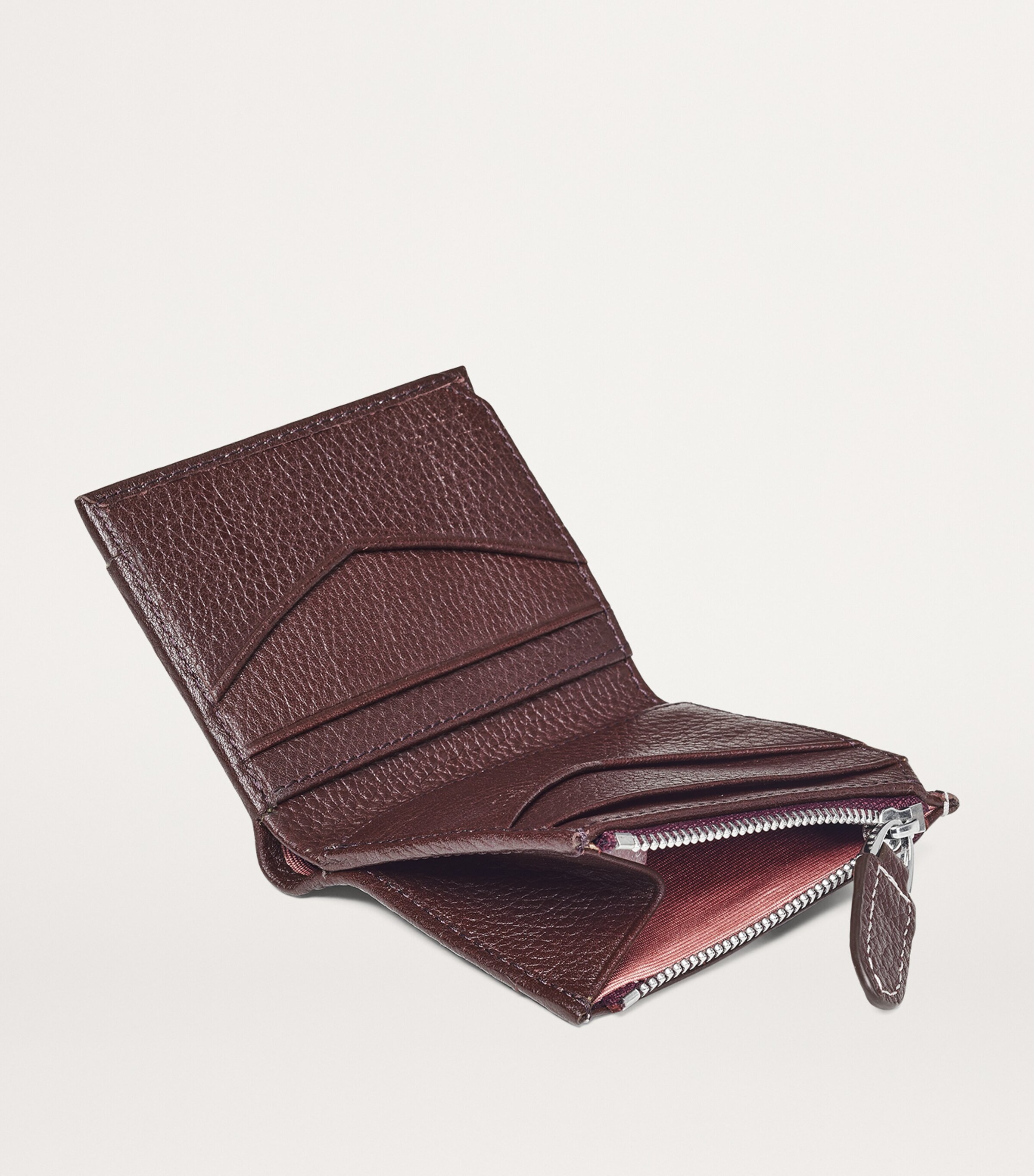 Aspinal Of London Leather Hudson Coin and Card Holder Wine Image 5