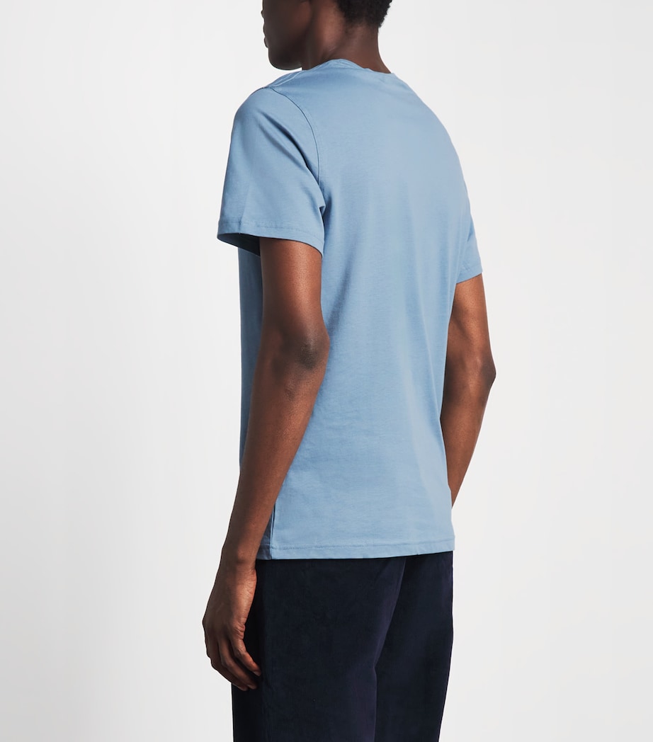 Barbour Mens Cotton Script Graphic T-Shirt Tarn Blue Image 5