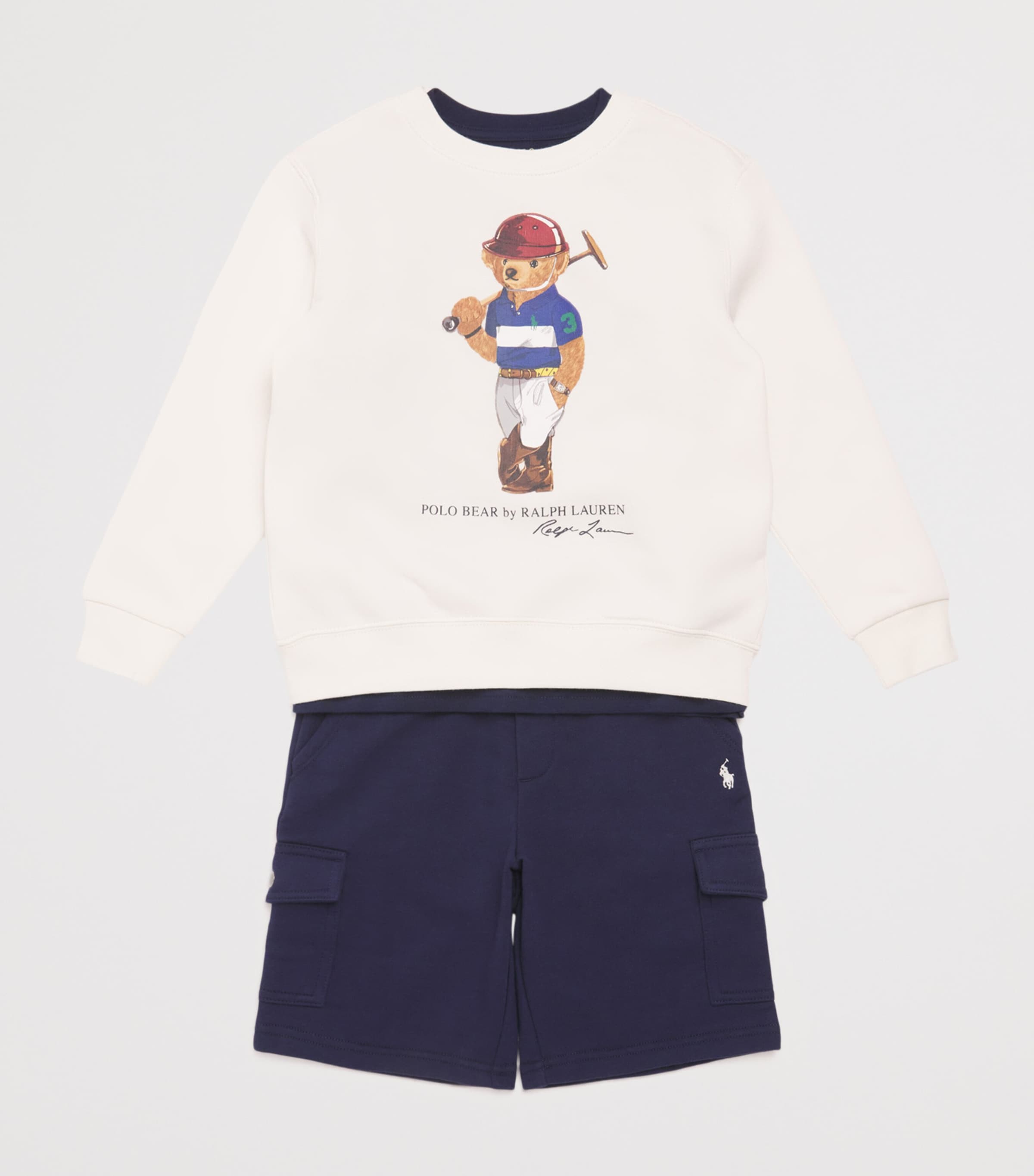 Cotton Polo Bear Sweatshirt (6-14 Years) BEARWHITE Image 3