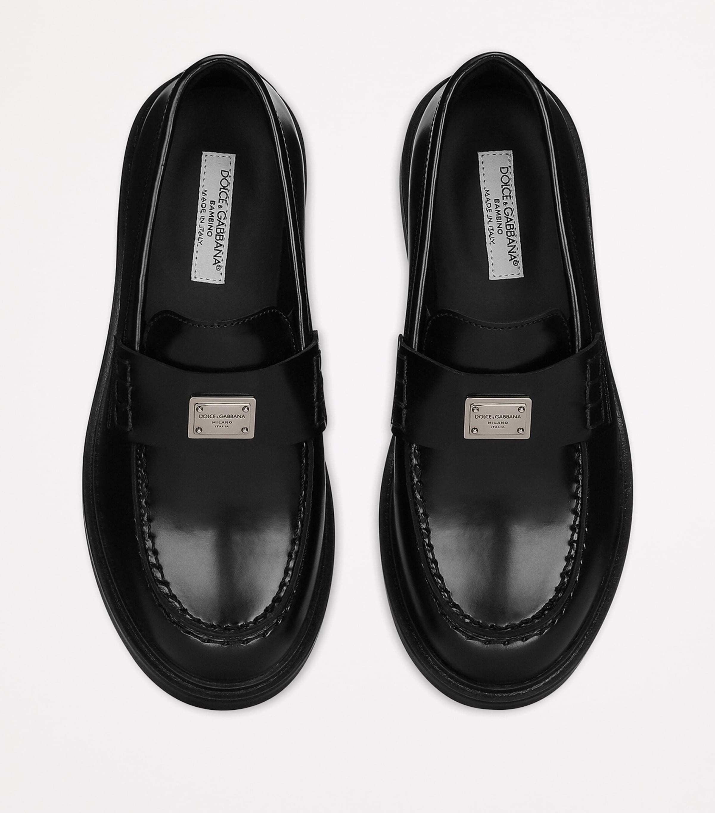Leather Logo Loafers 80999-BLACK Image 3