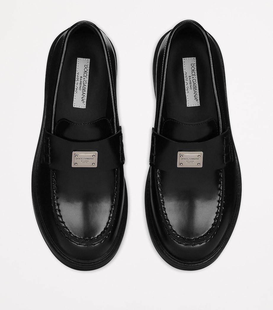 Leather Logo Loafers 80999-BLACK Image 3
