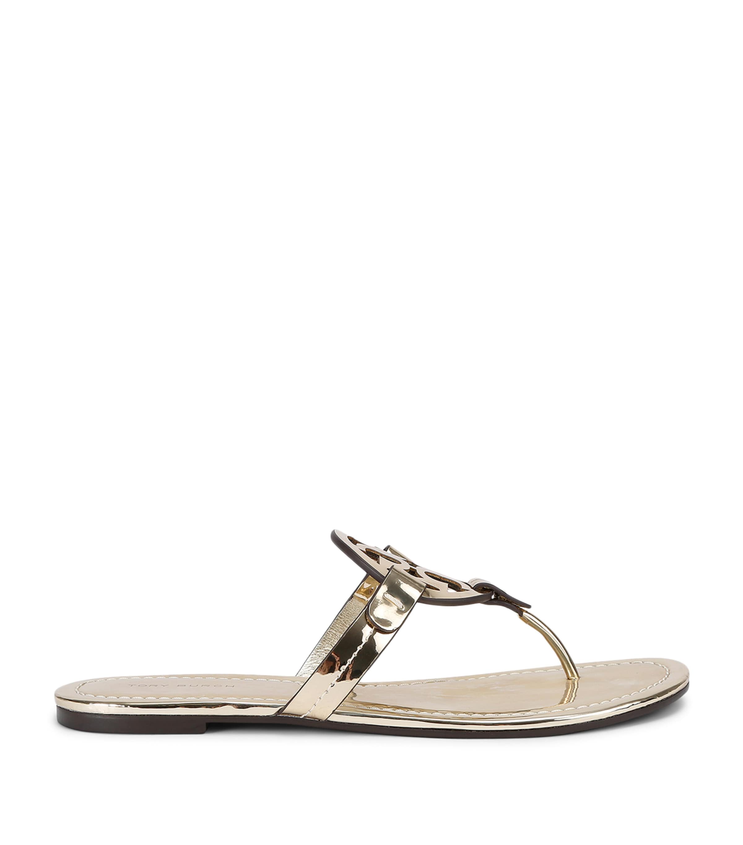 Tory Burch Miller Logo Sandals In Gold