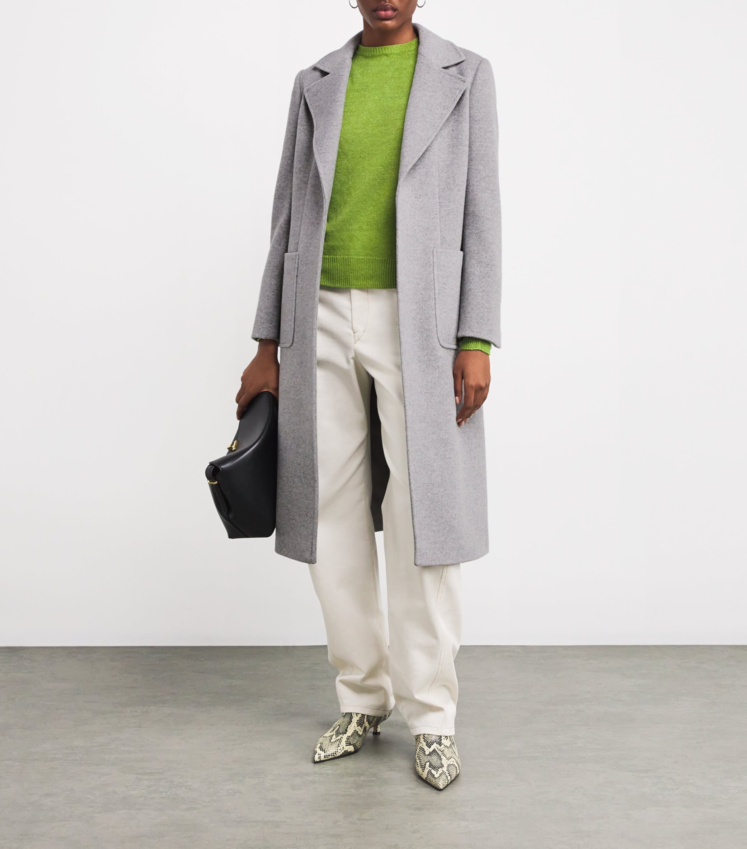 Wool Belted Coat MELANGE GREY Image 2