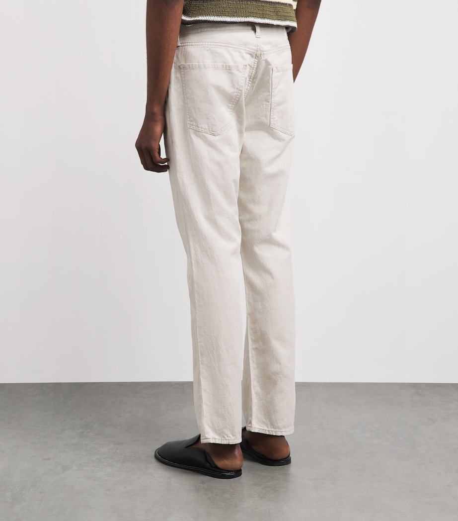 Citizens of Humanity Mens Cotton-Linen Elijah Straight Jeans Natural Image 5