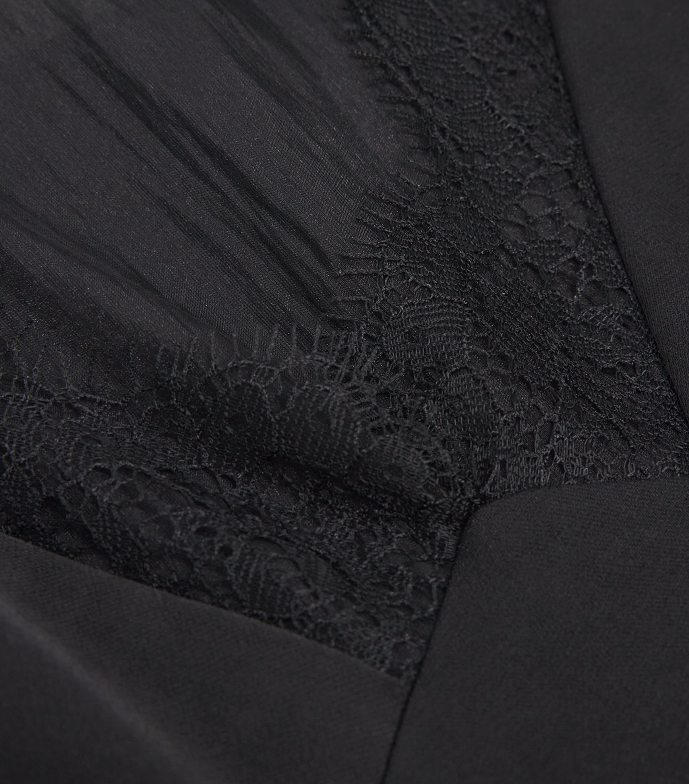 Satin Lace Top BLACK Image 5