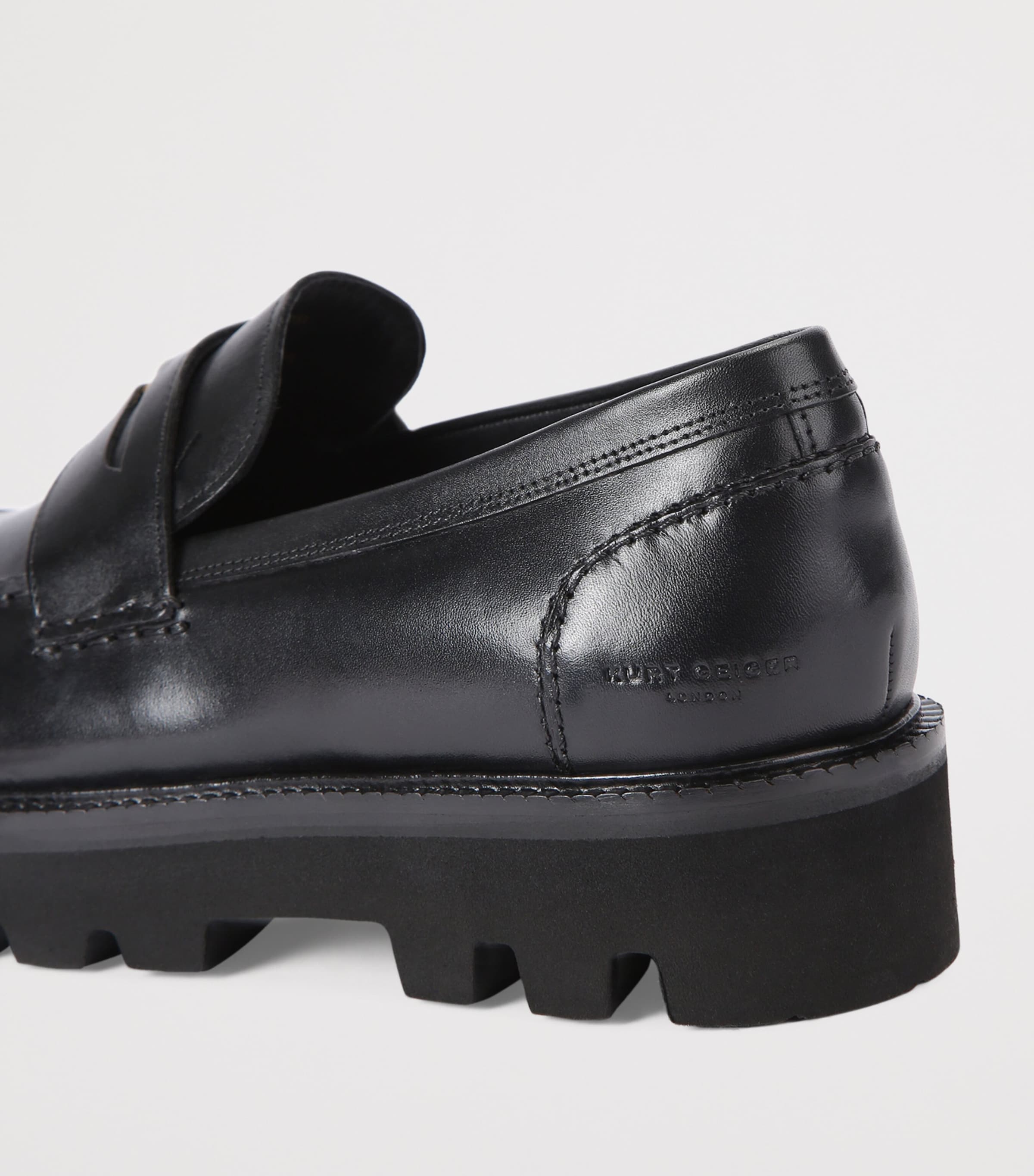 Leather Brompton Penny Loafer BLACK Image 2