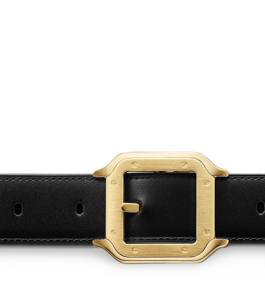Cartier Leather Reversible Santos de Cartier Belt Black Image 2
