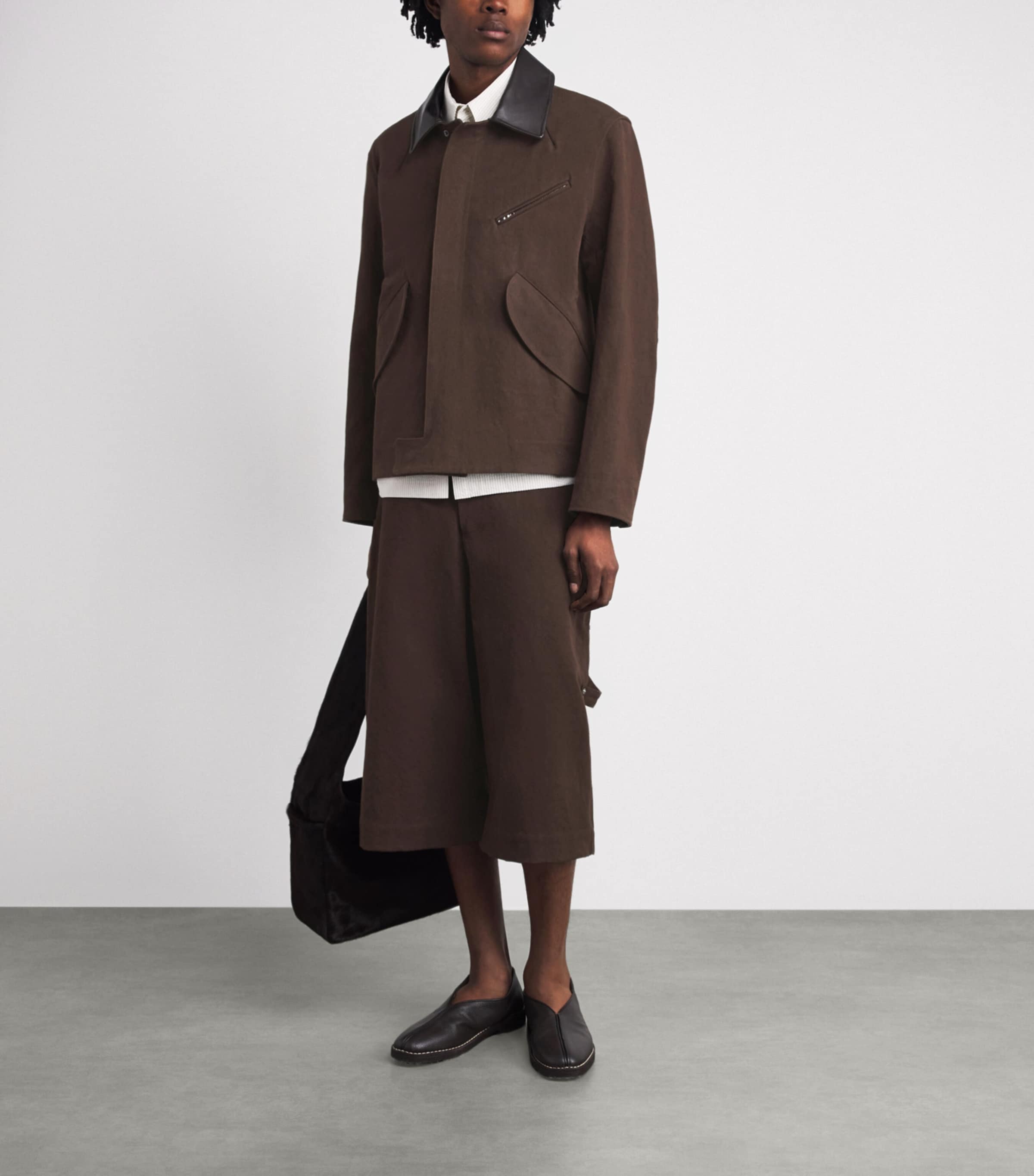 Sage Nation Mens Canvas Painter Jacket Mocha Brown Image 2