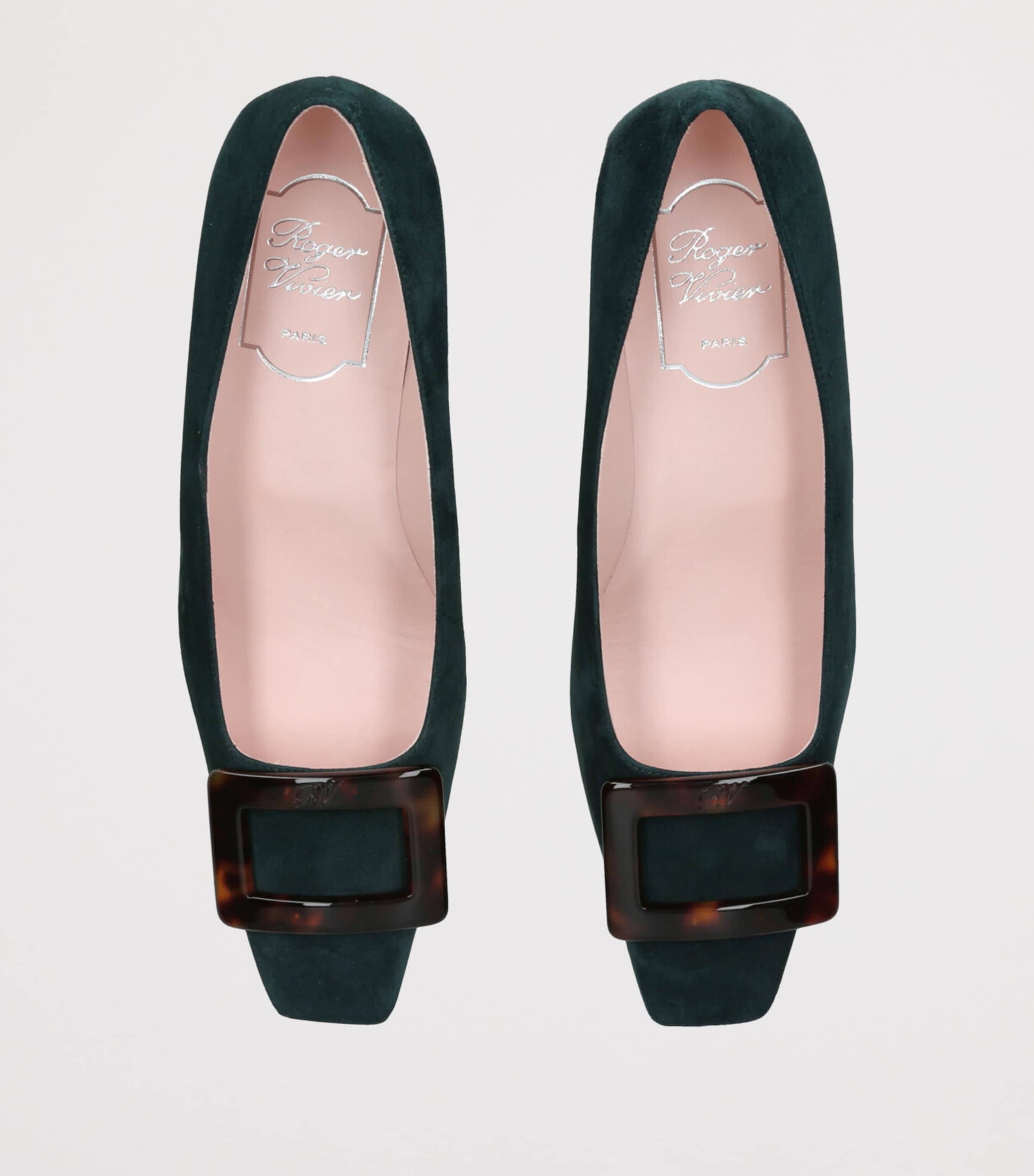 Roger Vivier Suede Belle Vivier Pumps 45 Teal Image 4