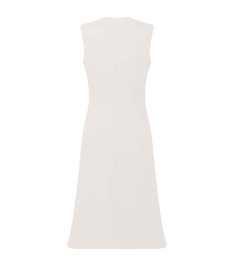 LOUIS VUITTON Womens Crystal-Embroidered Midi Dress White Image 2