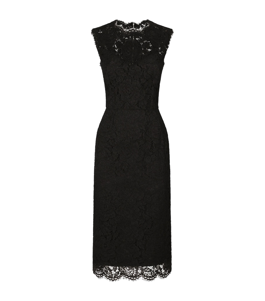 Stretch-Lace Midi Dress N0000-BLACK Image 1