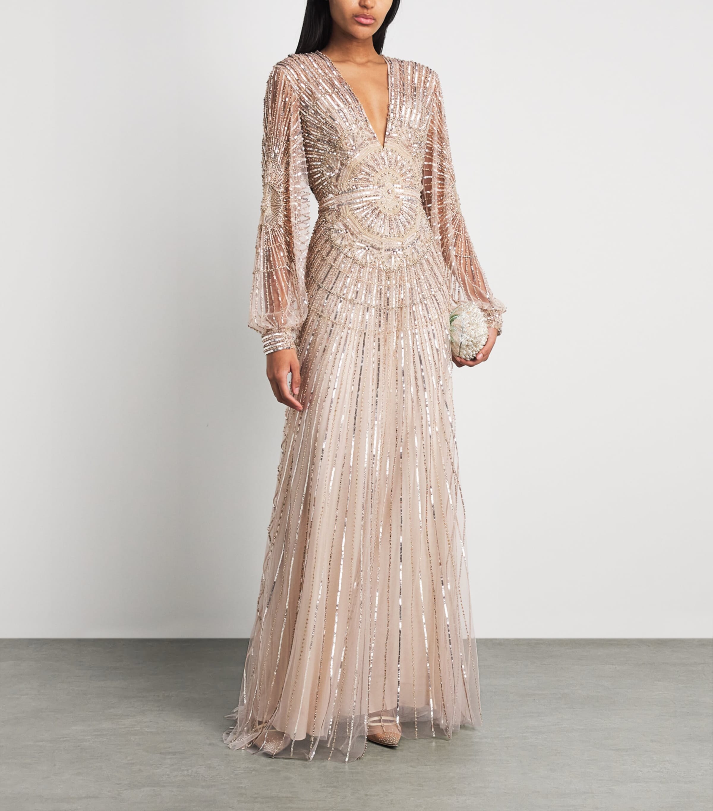 Zuhair Murad Womens Embellished Winter Garden Gown Whisper Pink Image 2