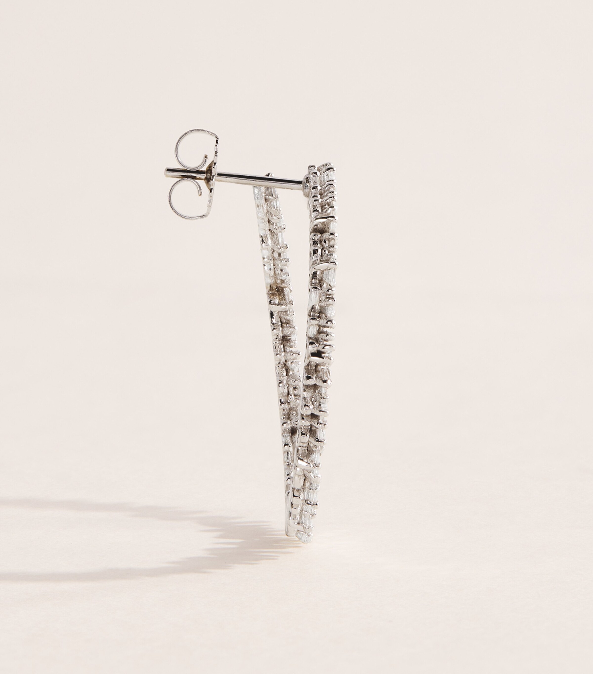 Suzanne Kalan White Gold and Diamond Sideways Hoop Earrings Wg/wd Image 3