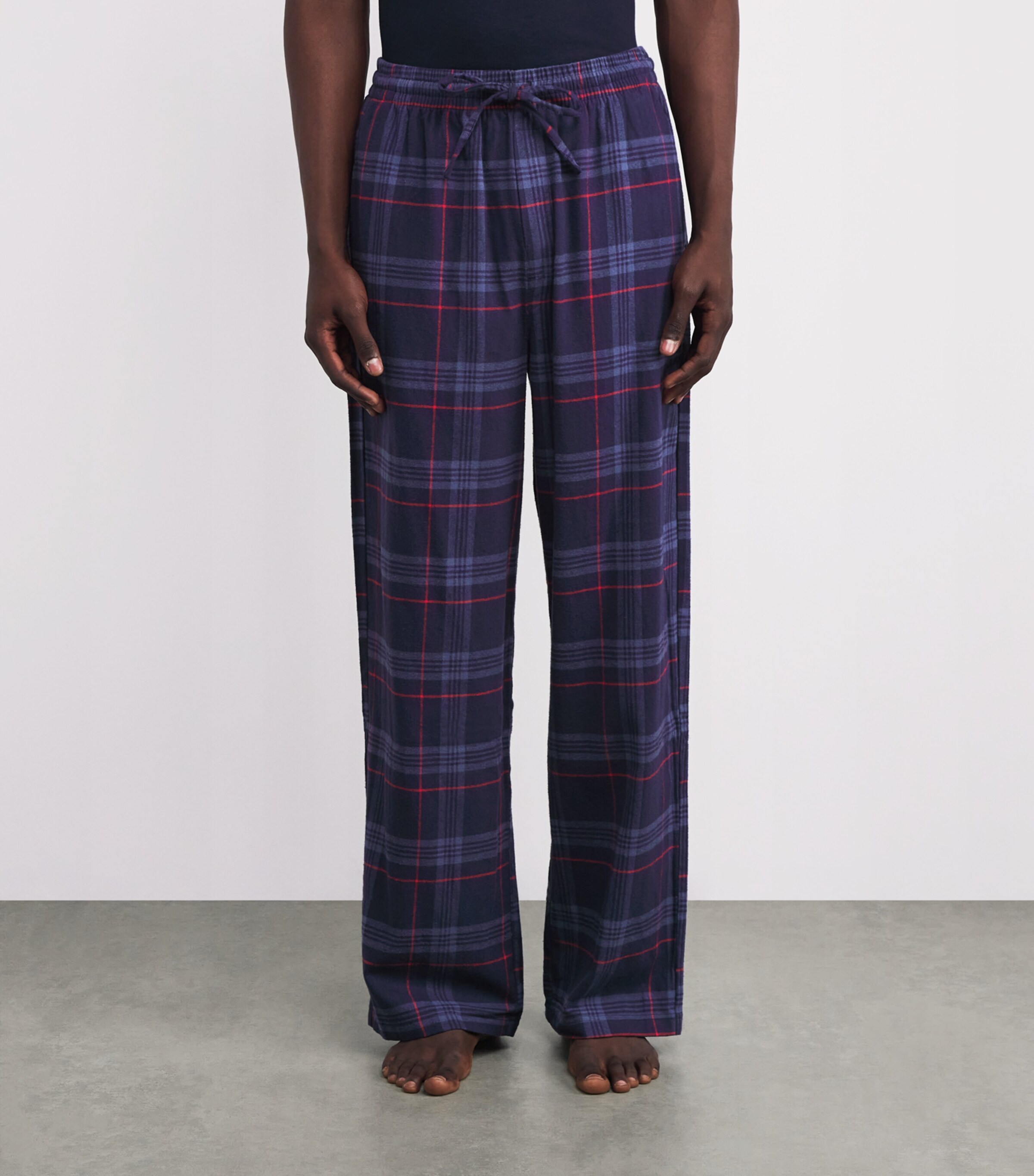 Skims Mens Flannel Tartan Pyjama Trousers Damson Laser Plaid Image 3