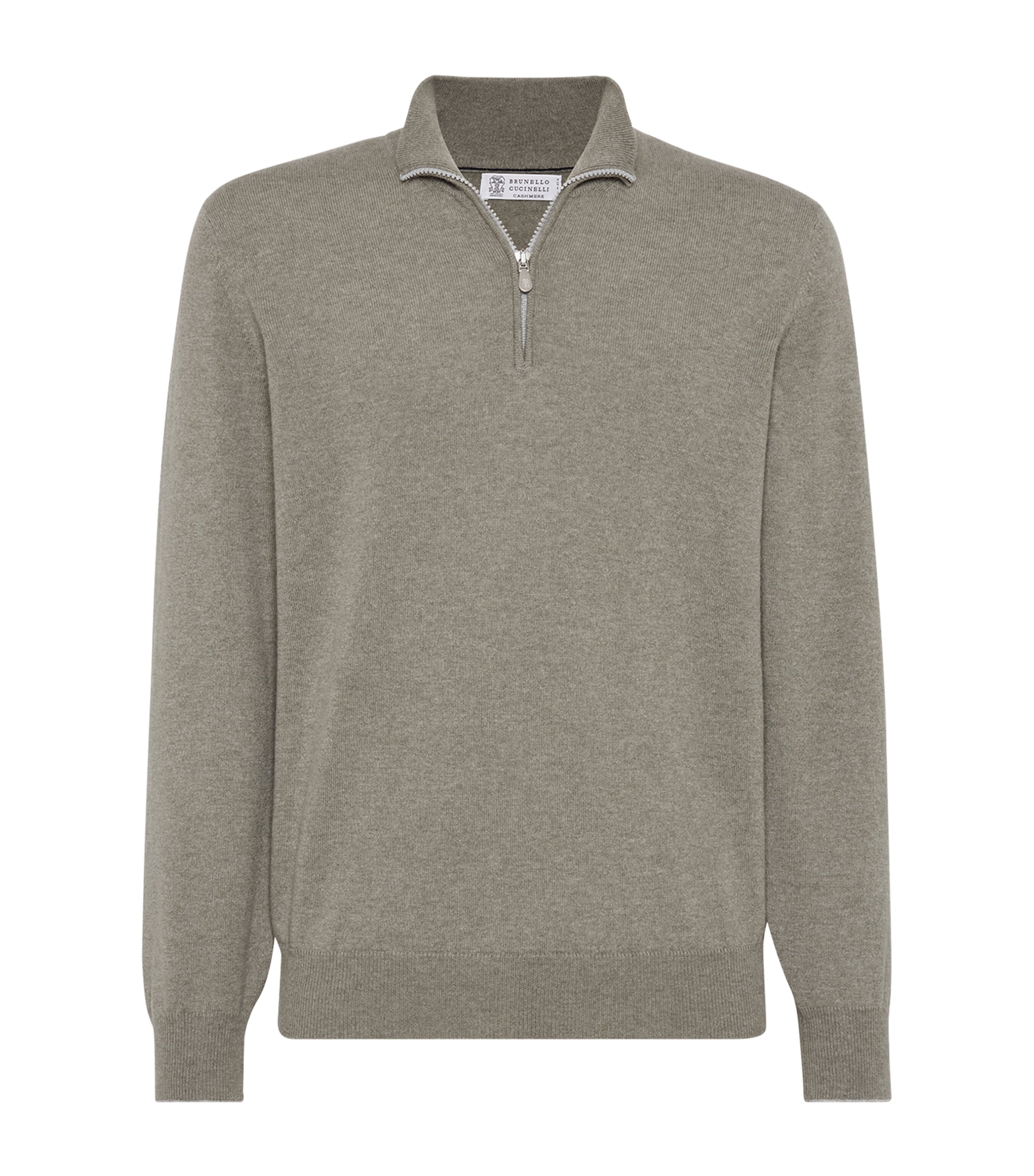 Brunello Cucinelli Zip-fastening Cashmere Polo Shirt In Green