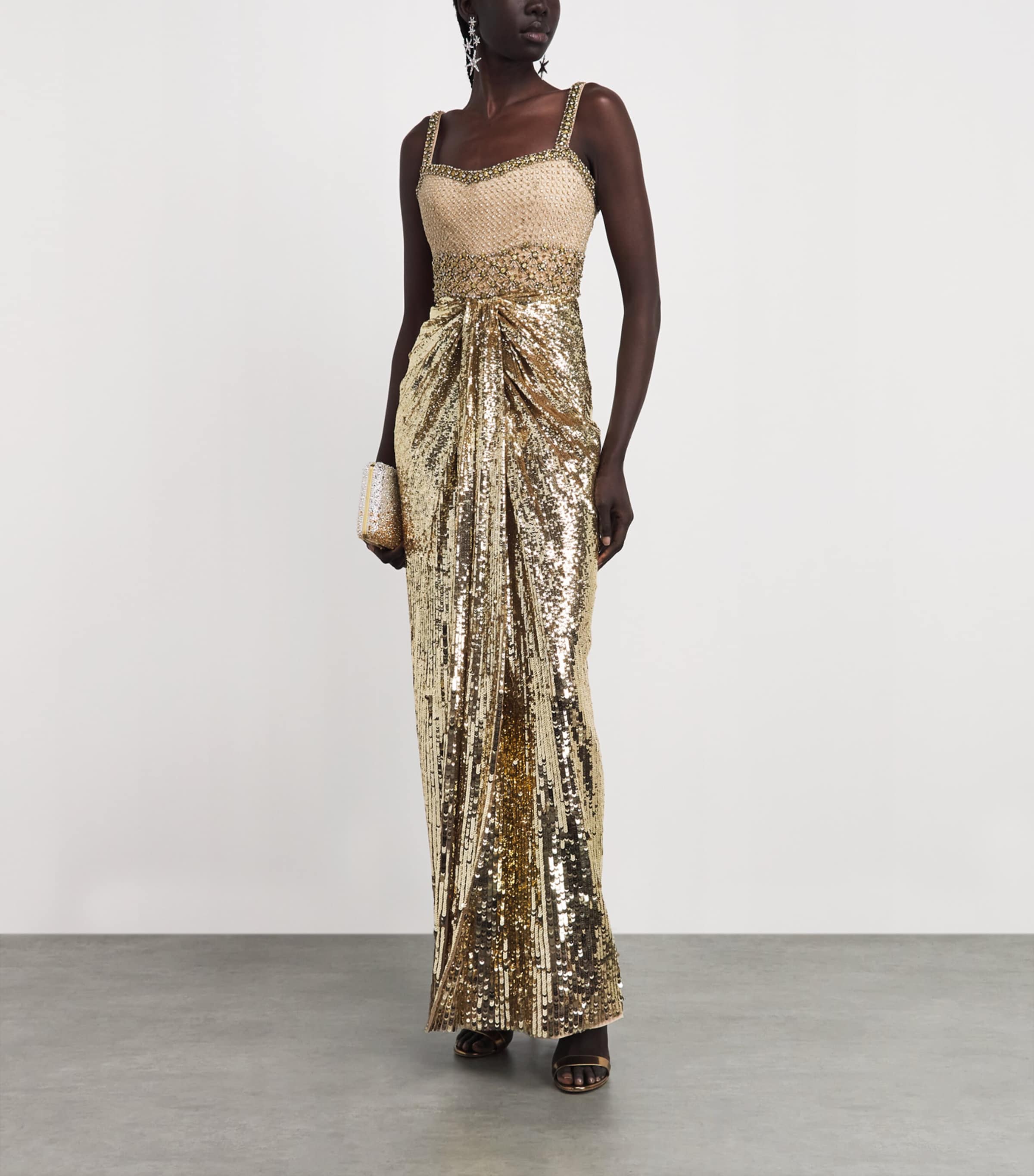 Jenny Packham Womens Only You Column Gown Illusion Image 2