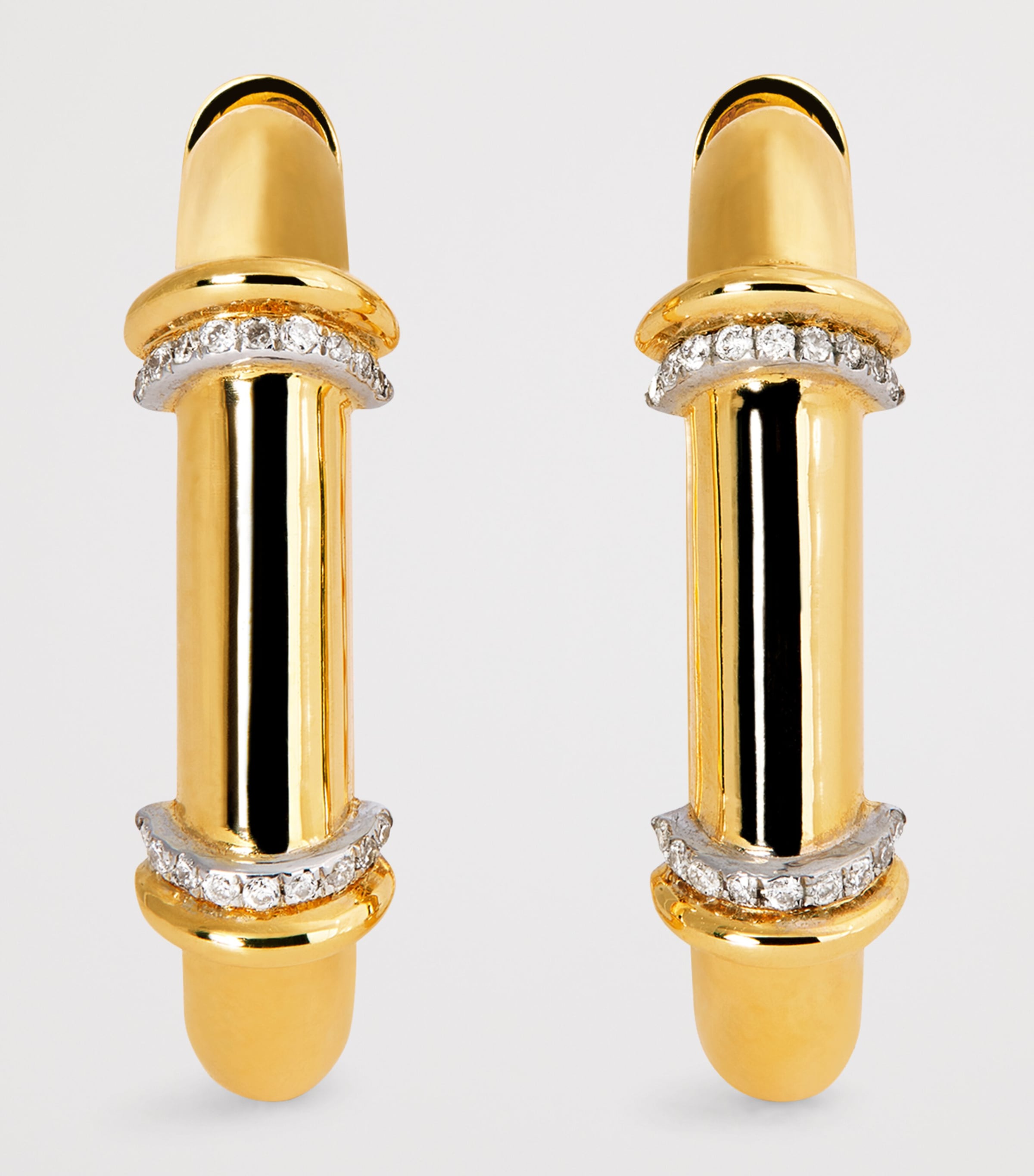 Yellow Gold and Diamond Lot N*93 Buoy Lock Earrings YELLOW GOLD Image 3