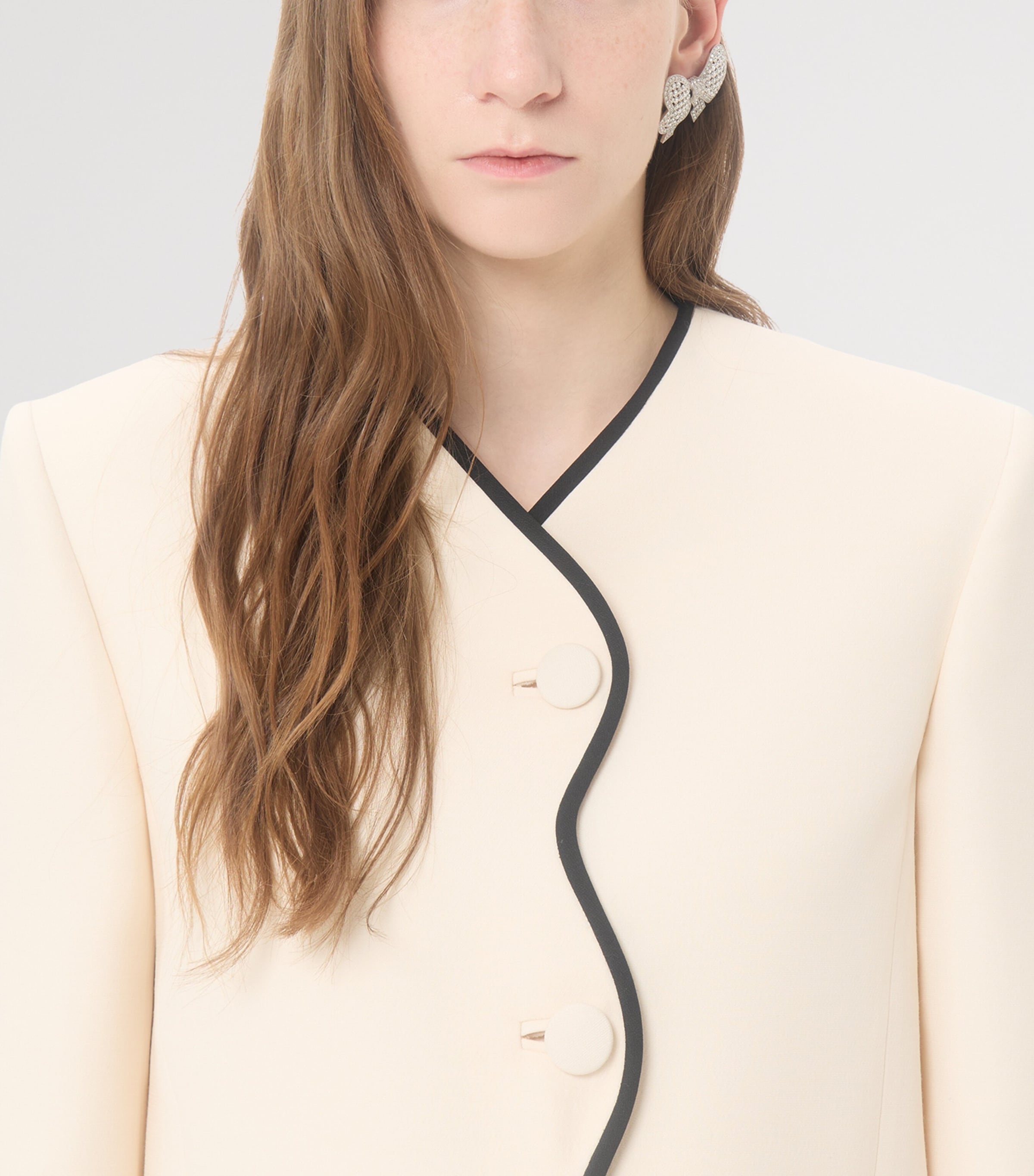 Valentino Womens Wool-Silk Crepe Jacket Image 7