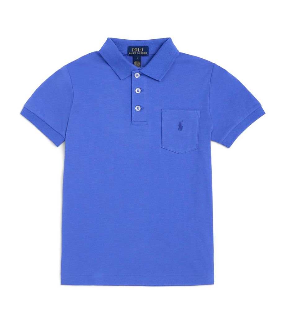 Cotton Logo Pocket Polo Shirt (2-7 Years) MAIDSTONE BLUE/C7329 Image 1