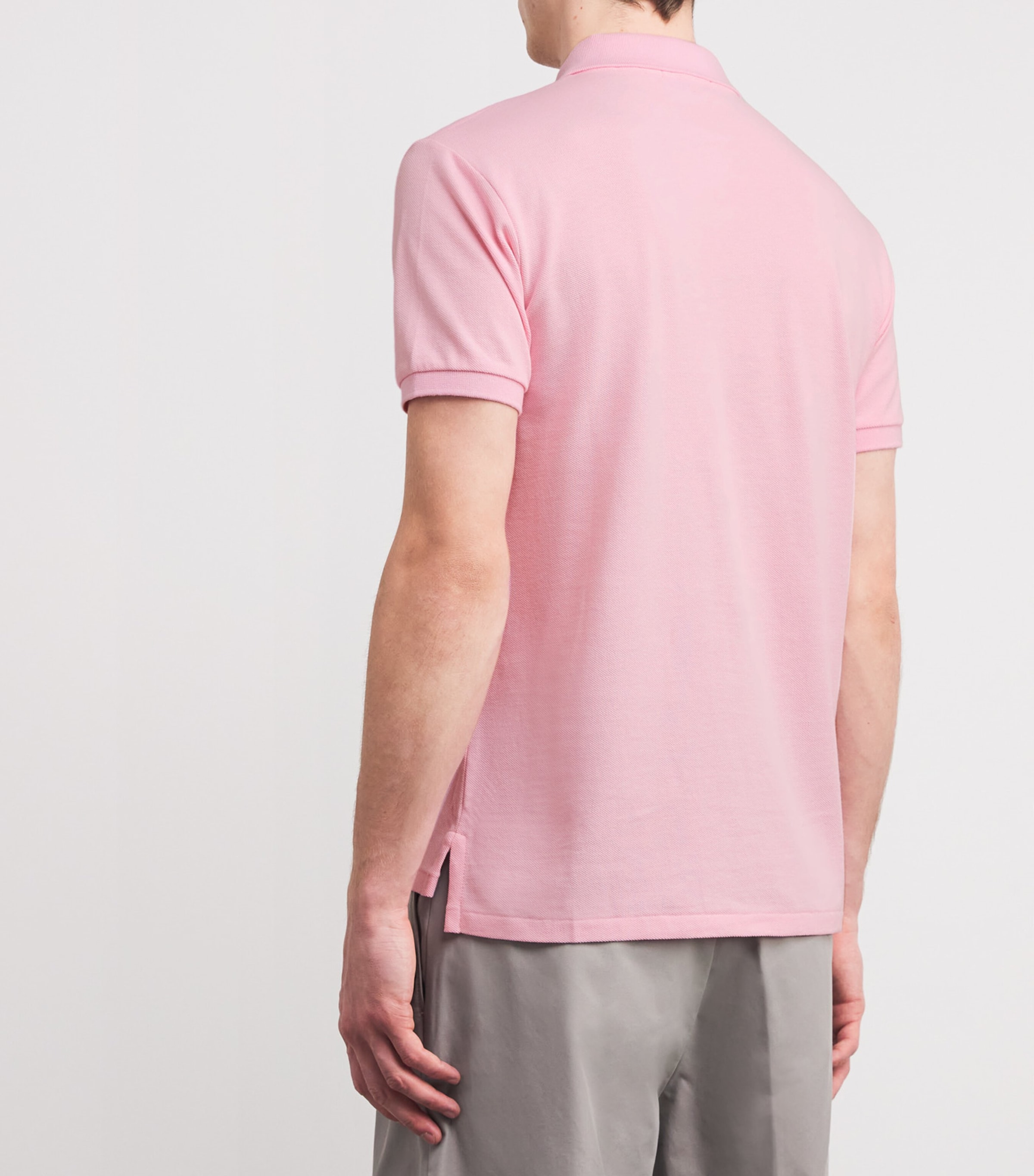 Cotton Mesh Slim-Fit Polo Shirt CARMEL PINK Image 4