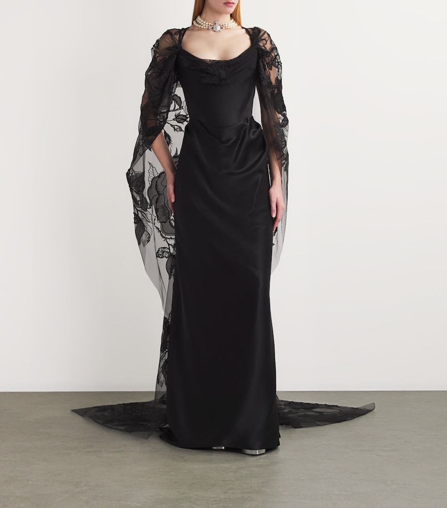 Vivienne Westwood Womens Galaxy Cape Gown Black Image 2