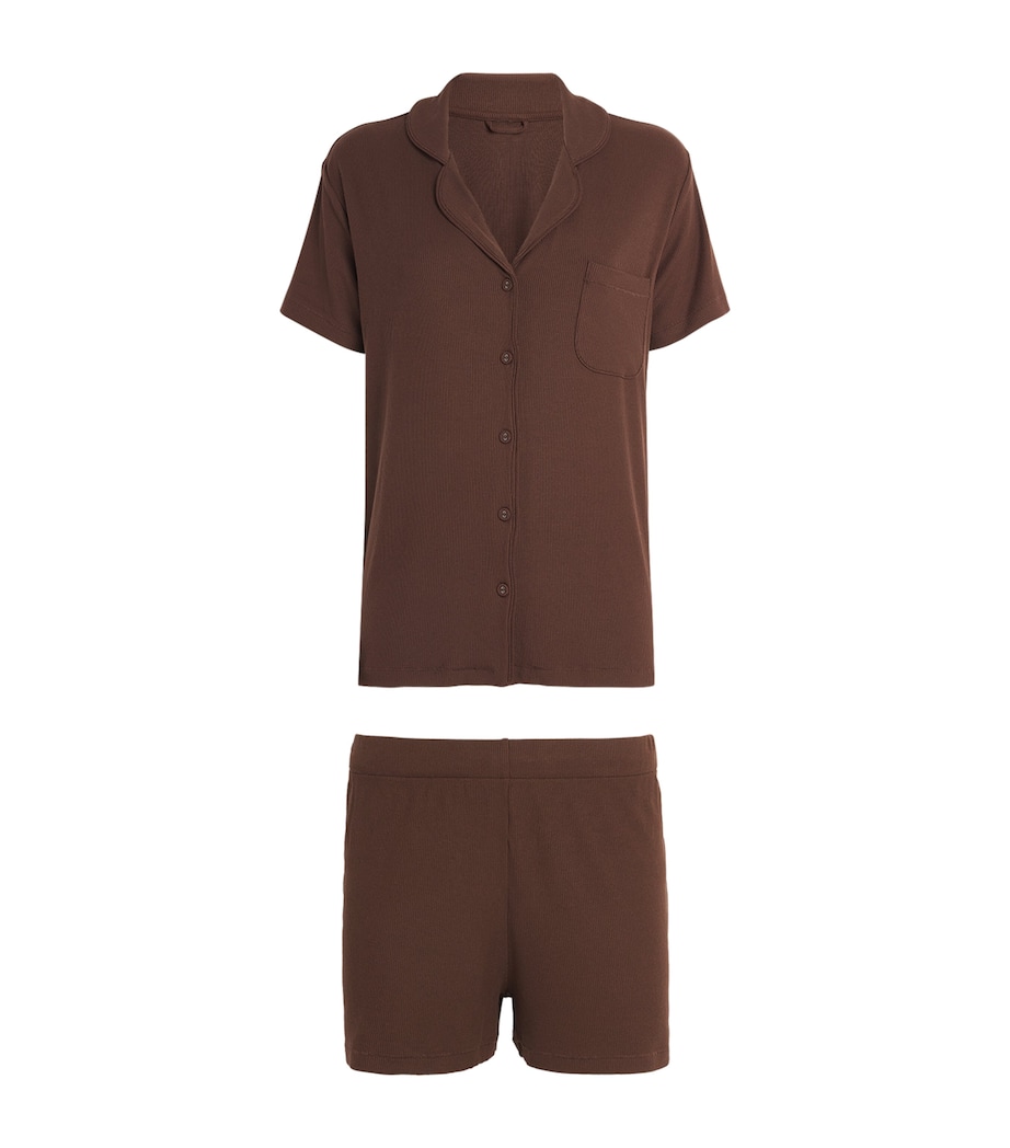Skims Womens Soft Lounge Short Pyjamas Cocoa Image 1