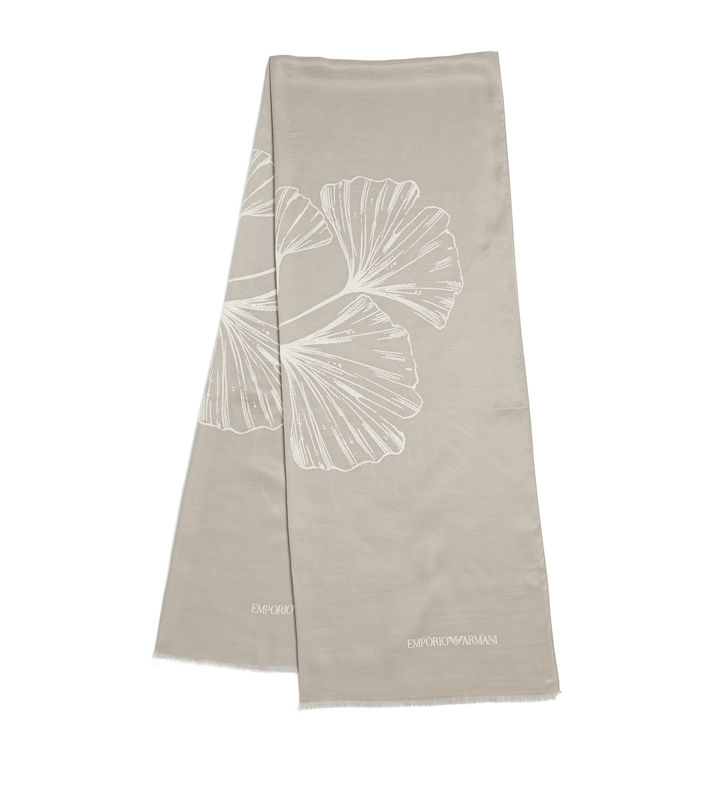 Emporio Armani Ginkgo Scarf In Grey