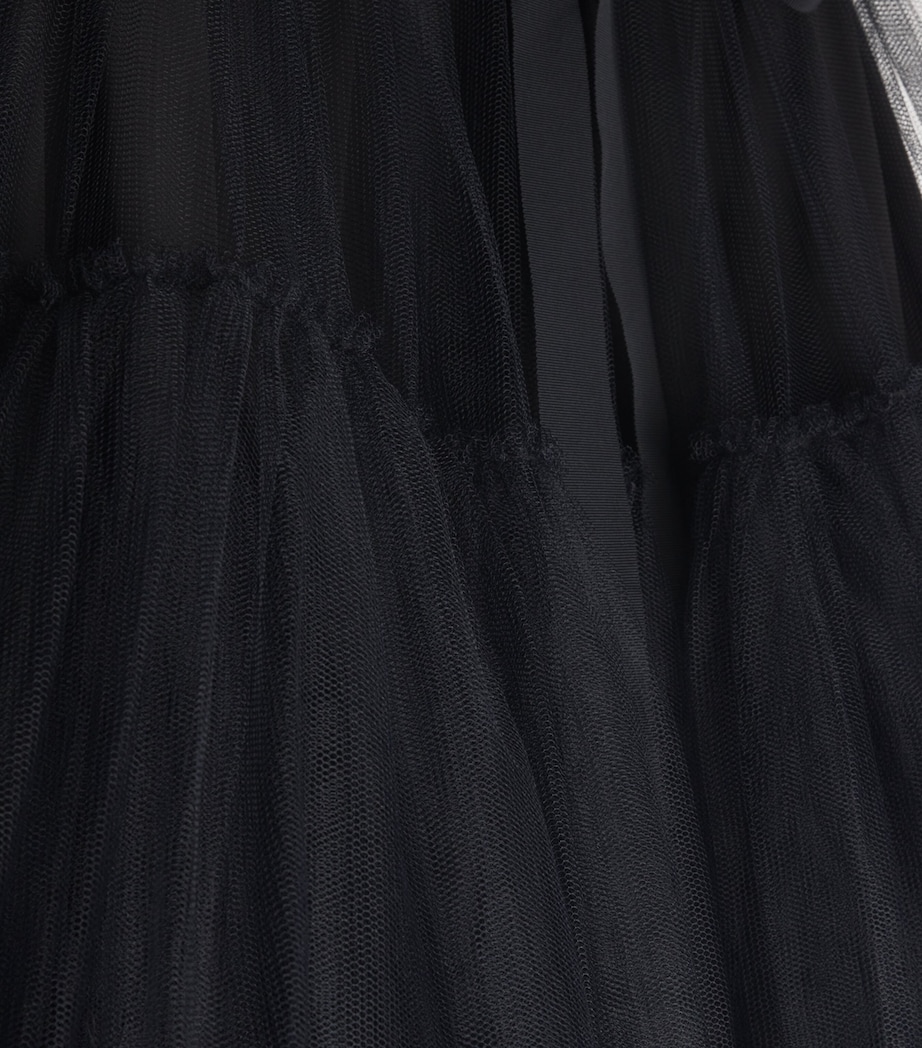 Tulle Midi Skirt BLACK Image 5