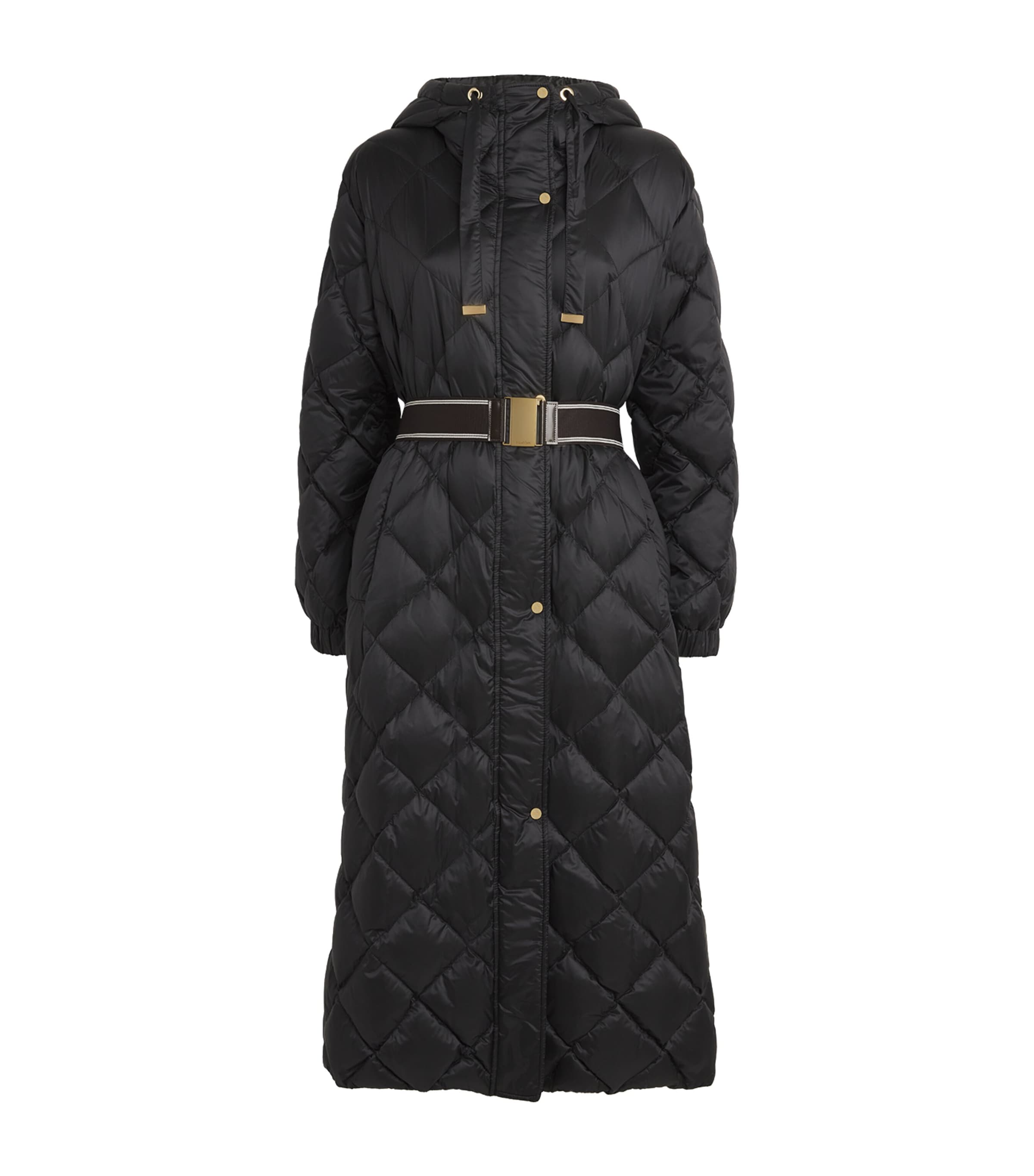 Shop Max Mara Quilted Trefel Coat In Black