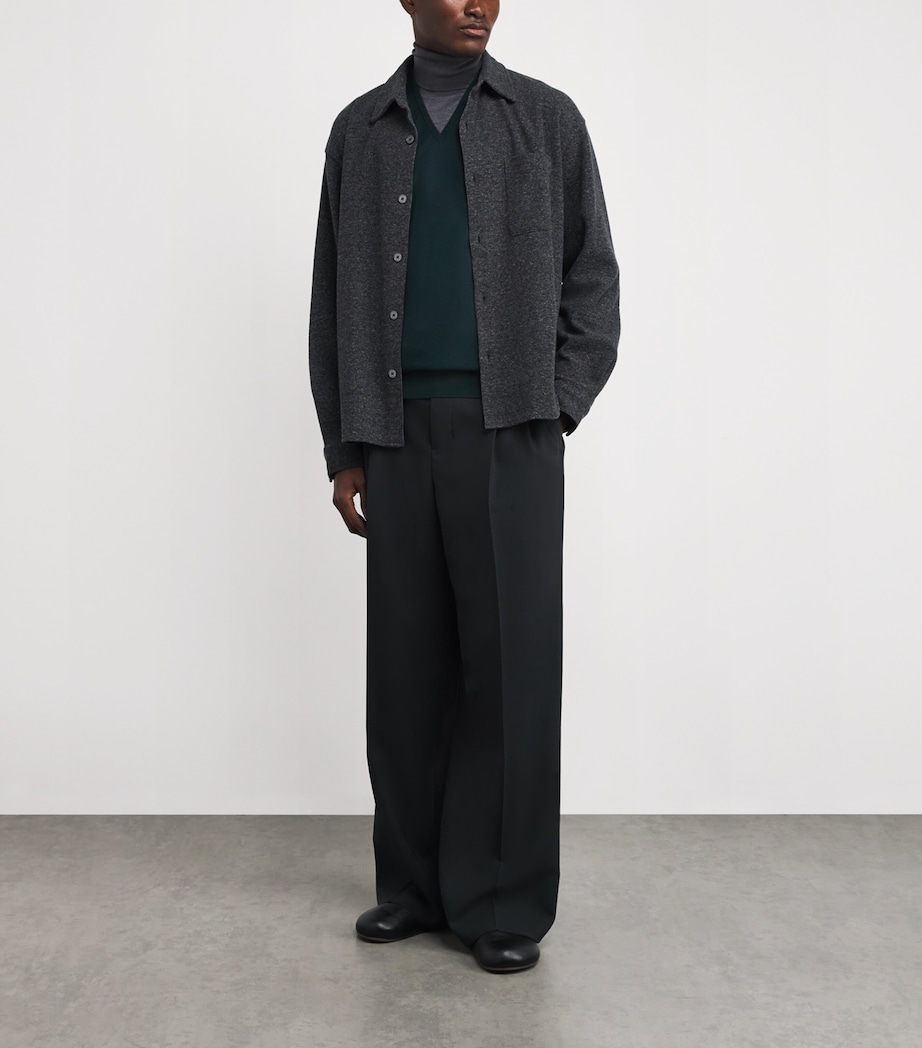 Merino Wool V-Neck Sweater Vest RICHARDSON GREEN Image 2