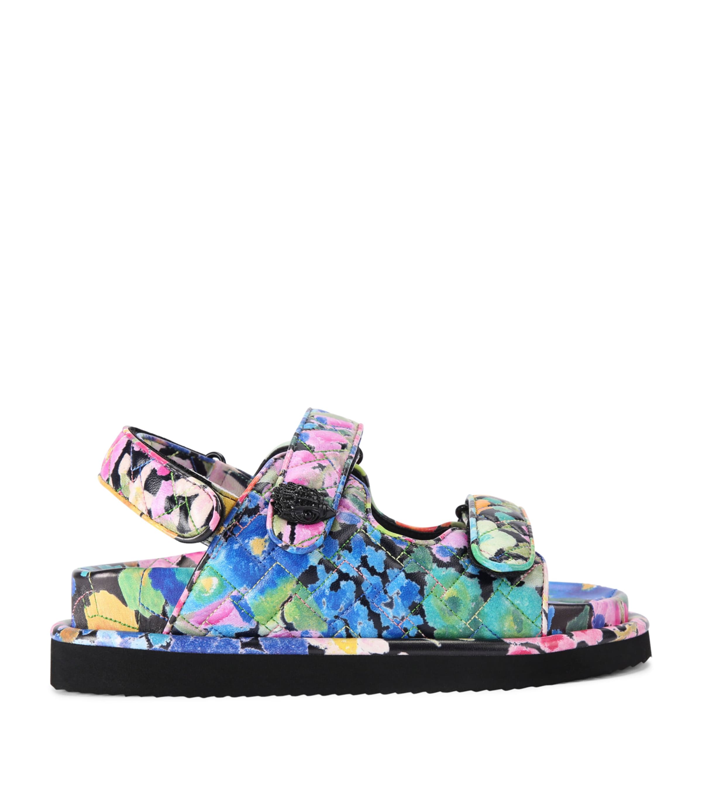 Kurt Geiger London Leather Floral Orson Sandals | Women Shoes | Sandals | Flat Sandals | Designers | Kurt Geiger London | 5201