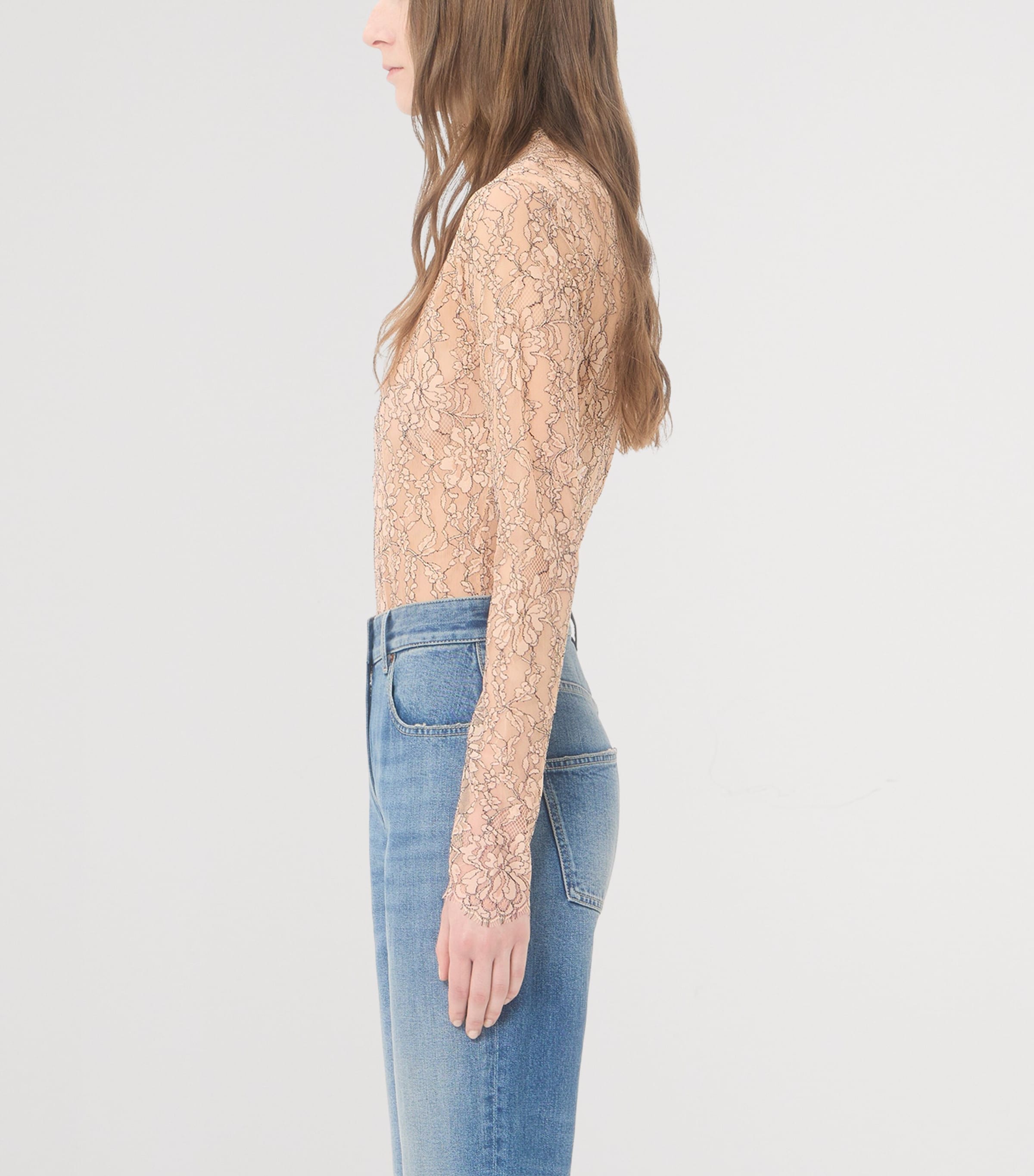 Valentino Womens Lace Floral Bodysuit Dns Image 4