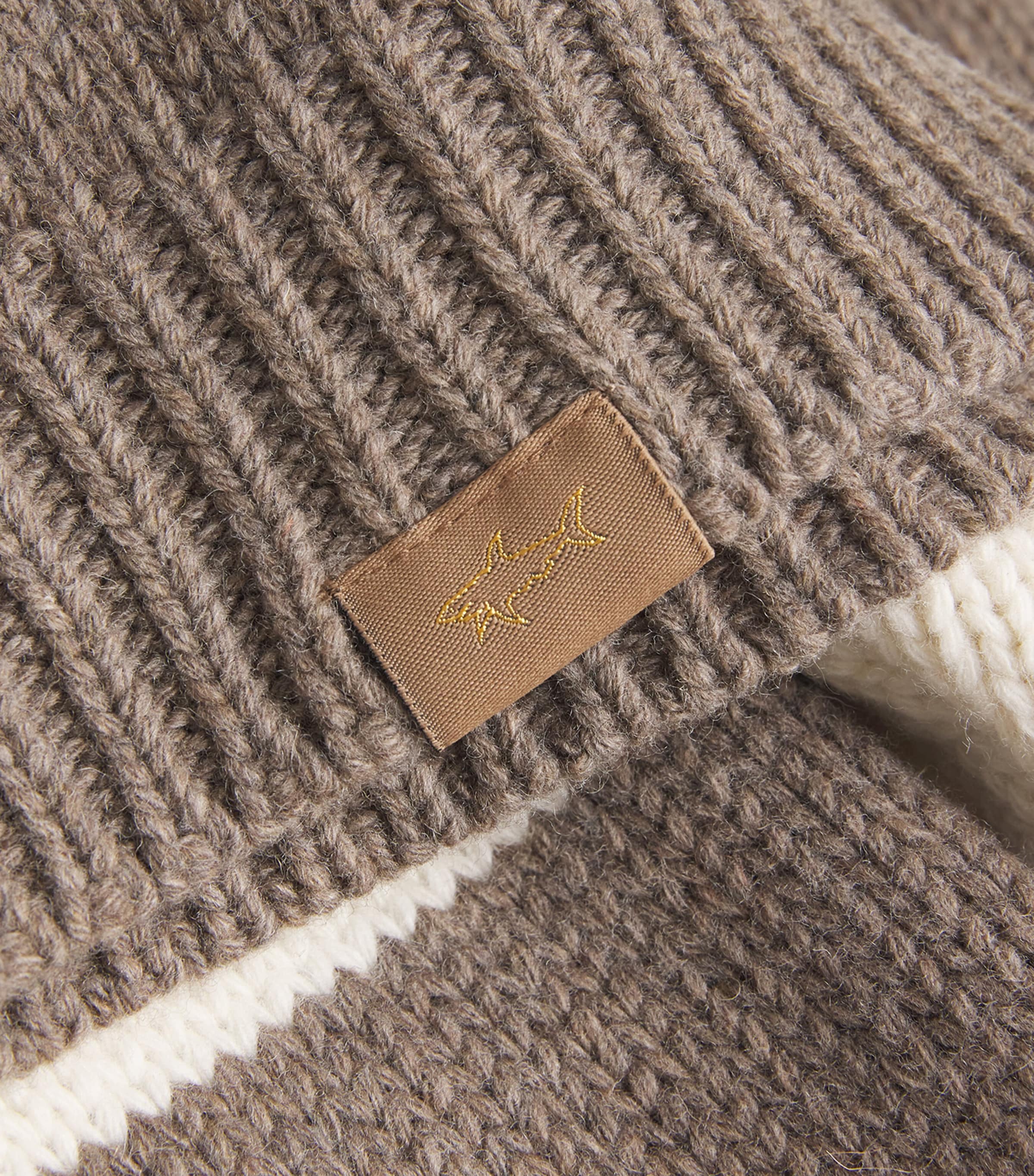 Wool-Blend Stripe Polo Shirt 299BROWN-WHITE Image 5