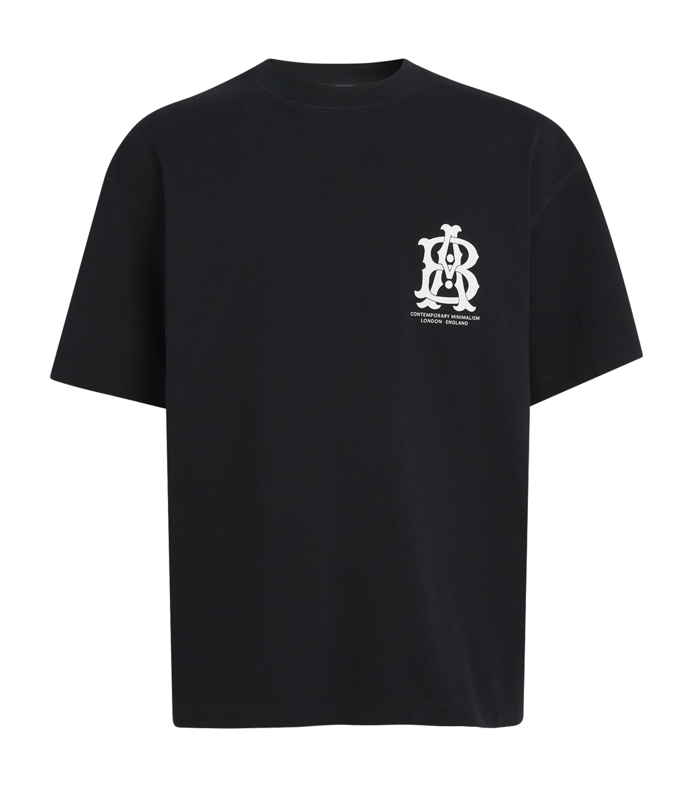 about:blank Mens Oversized Monogram T-Shirt Black Image 1