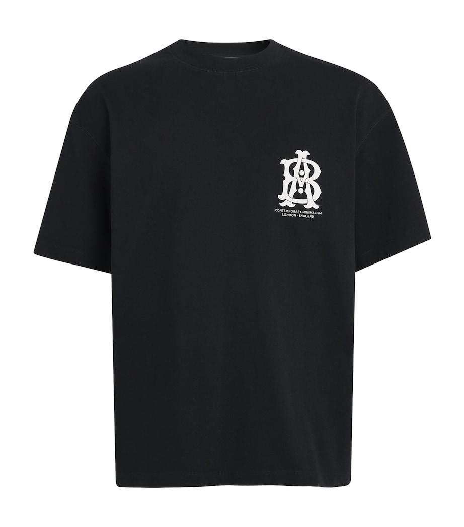 about:blank Mens Oversized Monogram T-Shirt Black Image 1