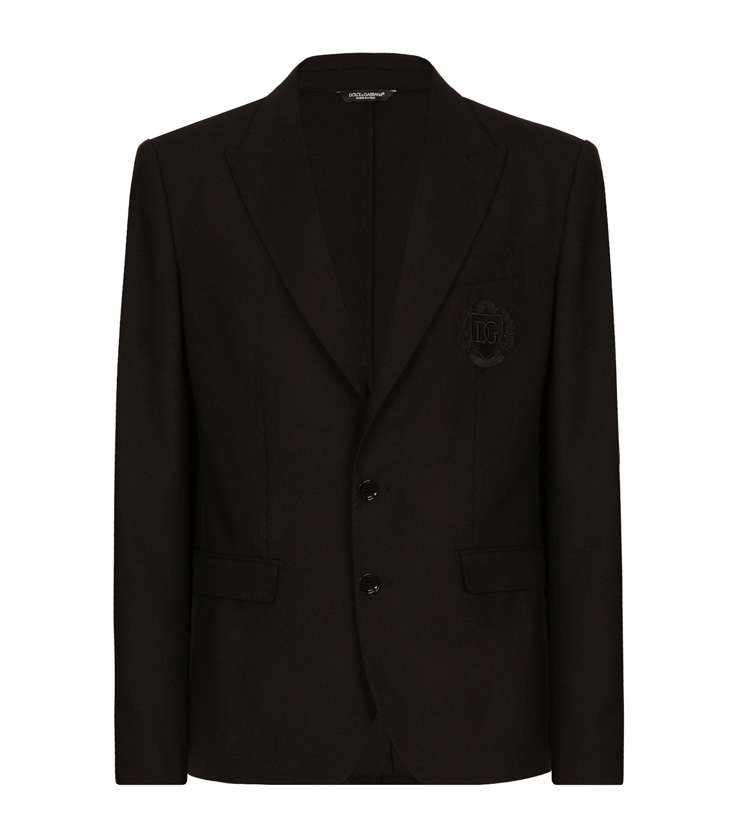 DOLCE & GABBANA ブラックキルティング長袖パデッドジャケット DOLCE & GABBANA ブラックキルティング長袖パデッドジャケット