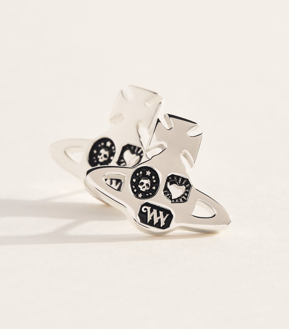 Vivienne Westwood Crispin Stud Earrings Antique Platinum Image 4