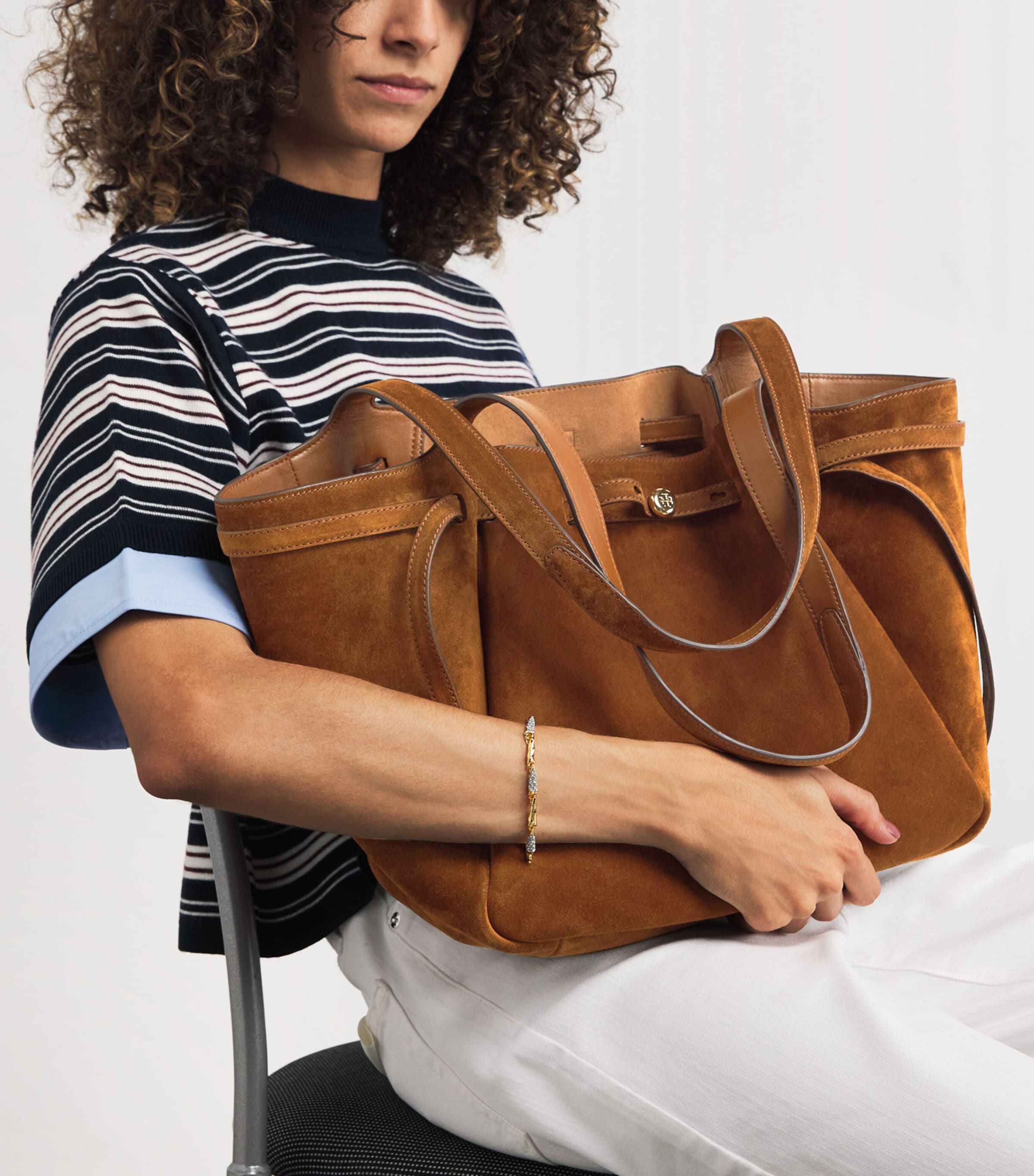 Suede Romy Tote Bag CARAMEL Image 2