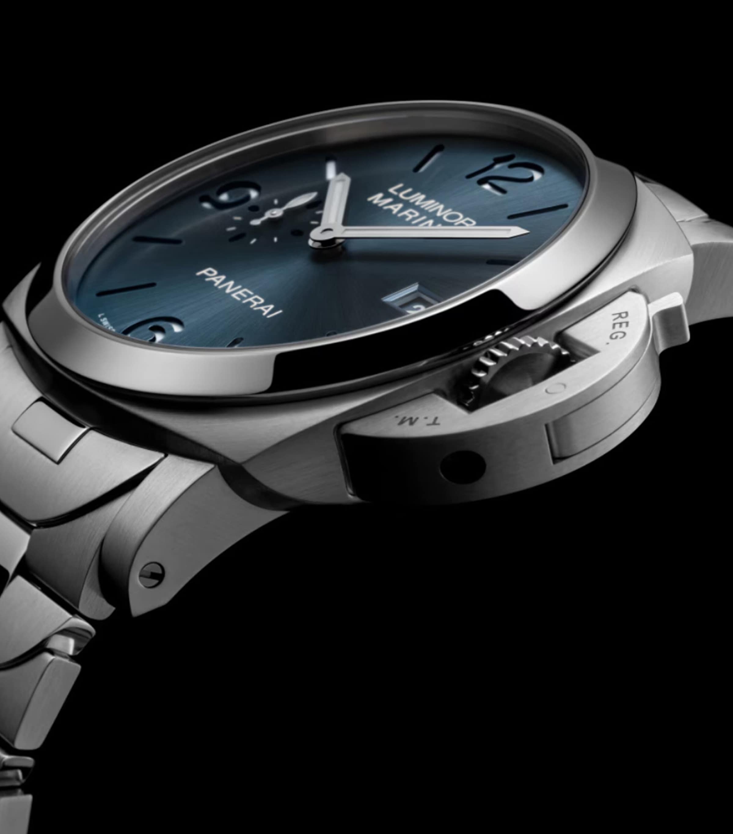 Panerai Stainless Steel Luminor Marina Watch 44mm Blue Image 4