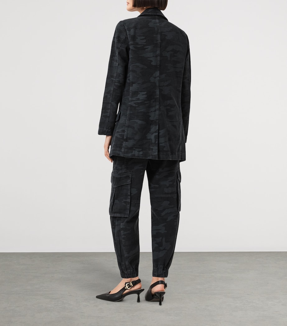 Printed Freda Cargo Trousers CAMO INK BLUE Image 3