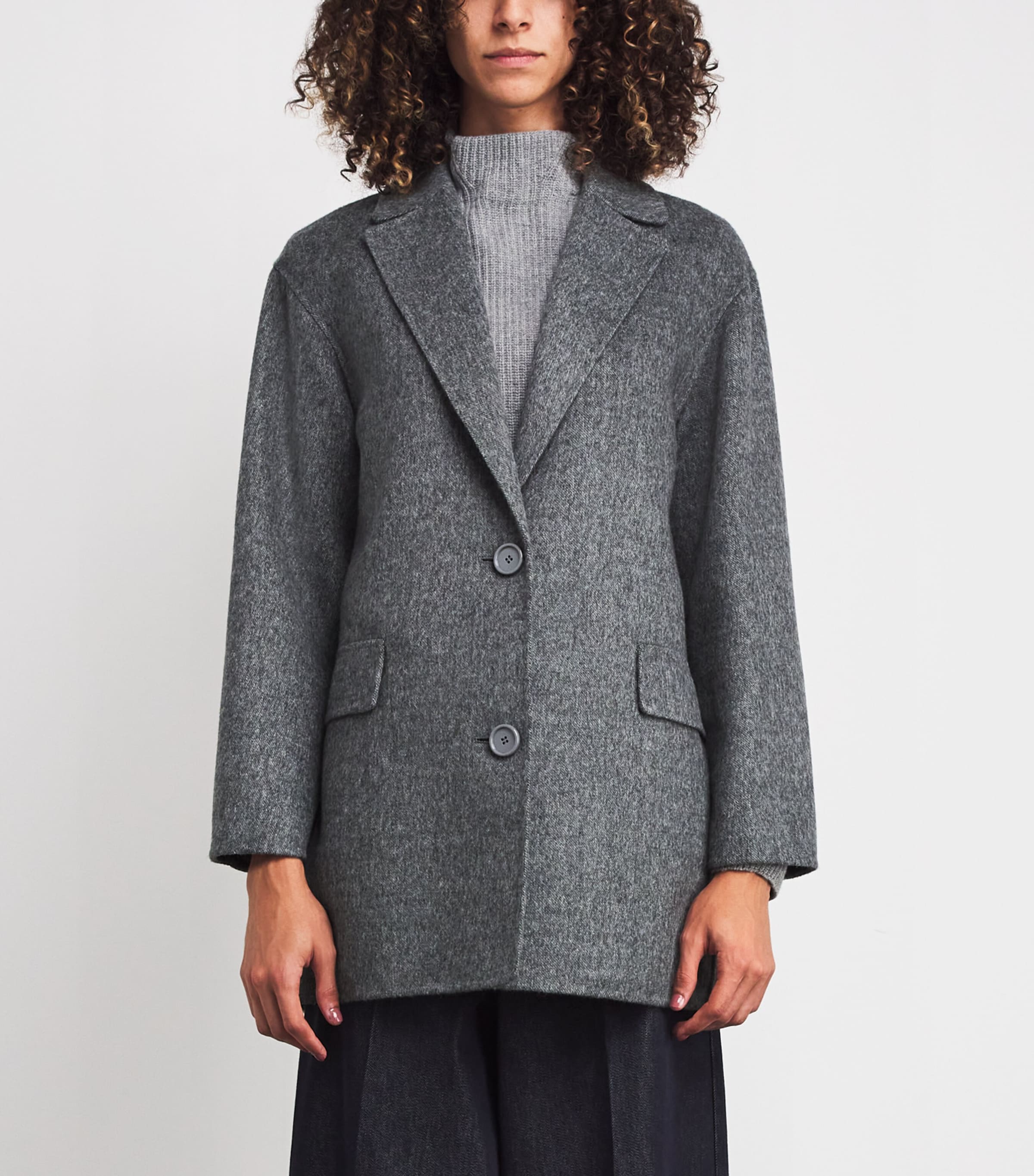 Virgin Wool Single-Breasted Jacket MEDIUM GREY Image 3