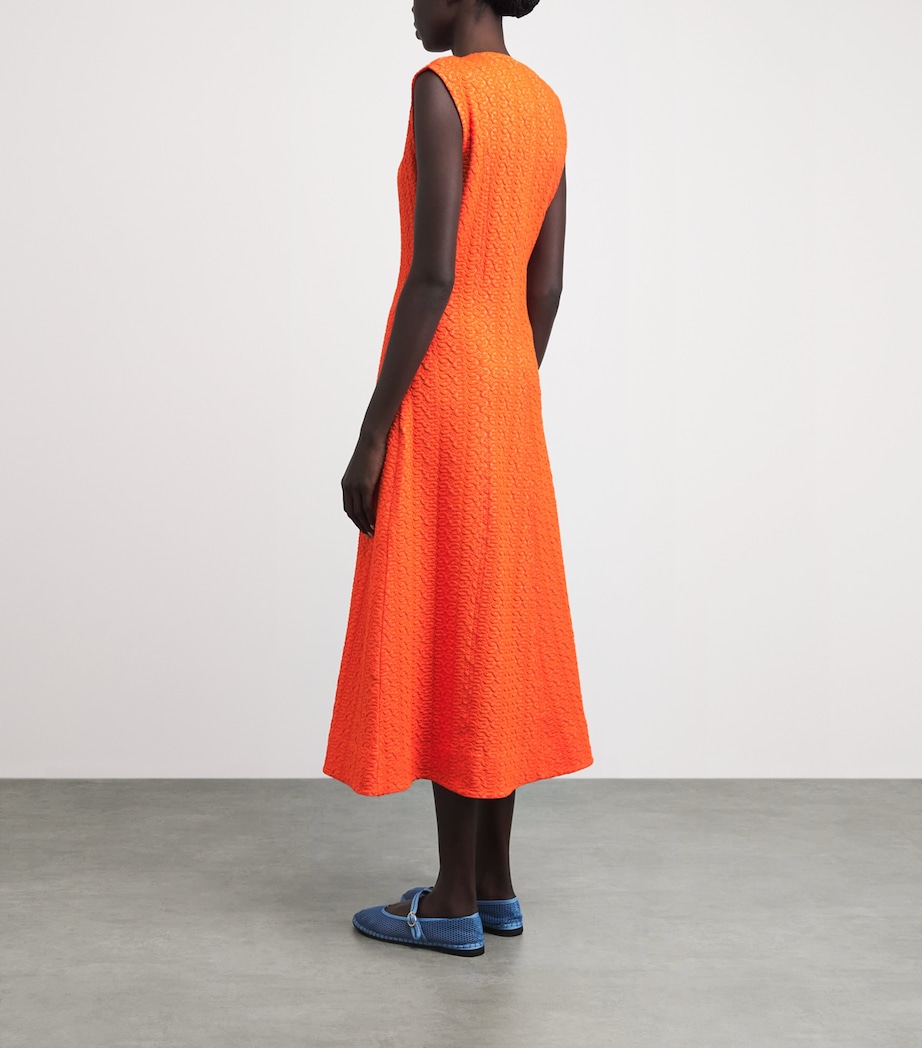ME+EM Womens Curling Cross Midi Dress Tangerine Orange Image 4