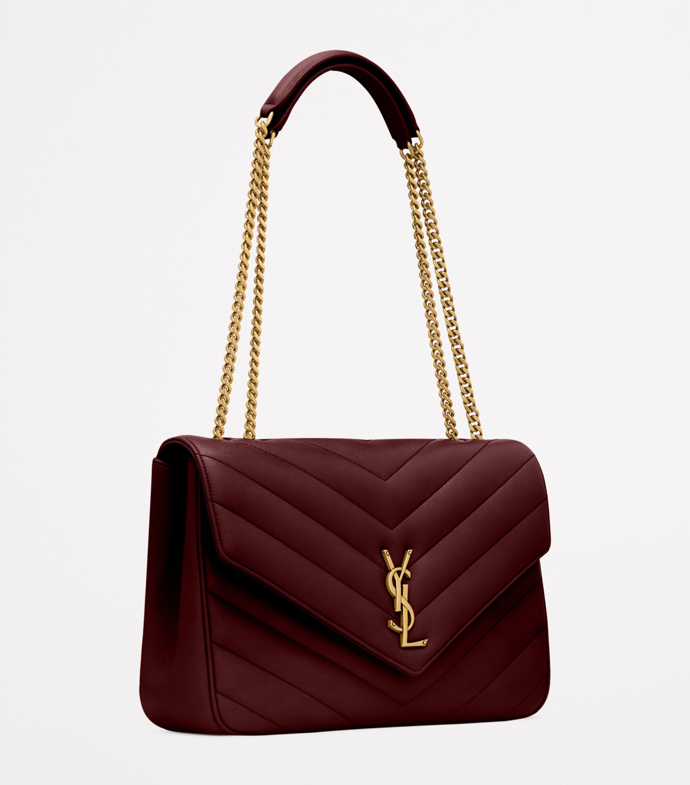 ショルダーバッグ・ポシェット Saint Laurent Black Leather Large Lou Lou Shoulder Bag tas shoulder-bag Yves Saint Laurent Loulou Large Black 2020