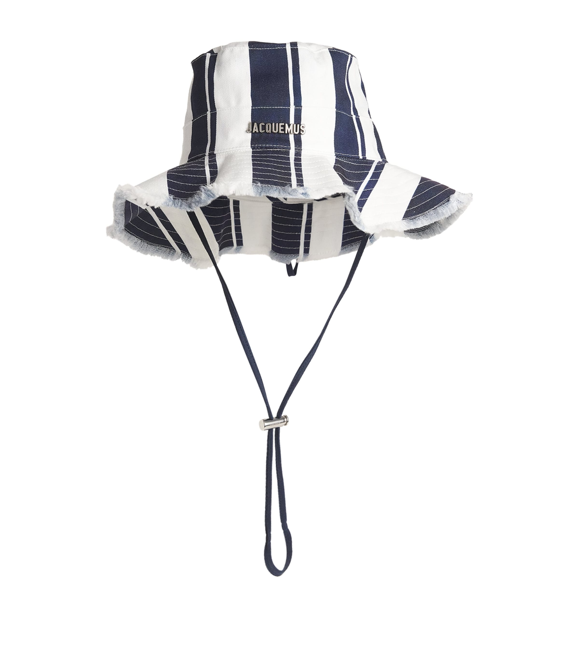 Shop Jacquemus Striped Artichaut Bucket Hat In Blue