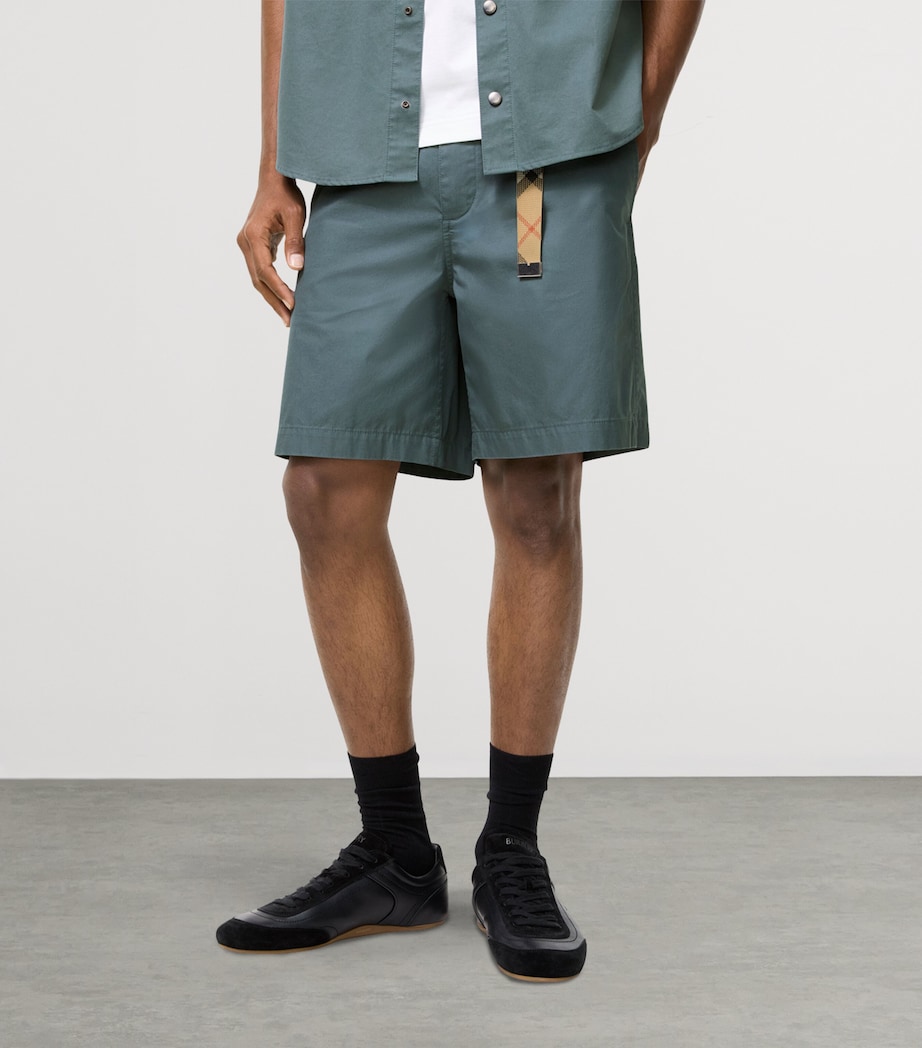 Burberry Mens Cotton Chino Shorts Seafarer Blue Image 2