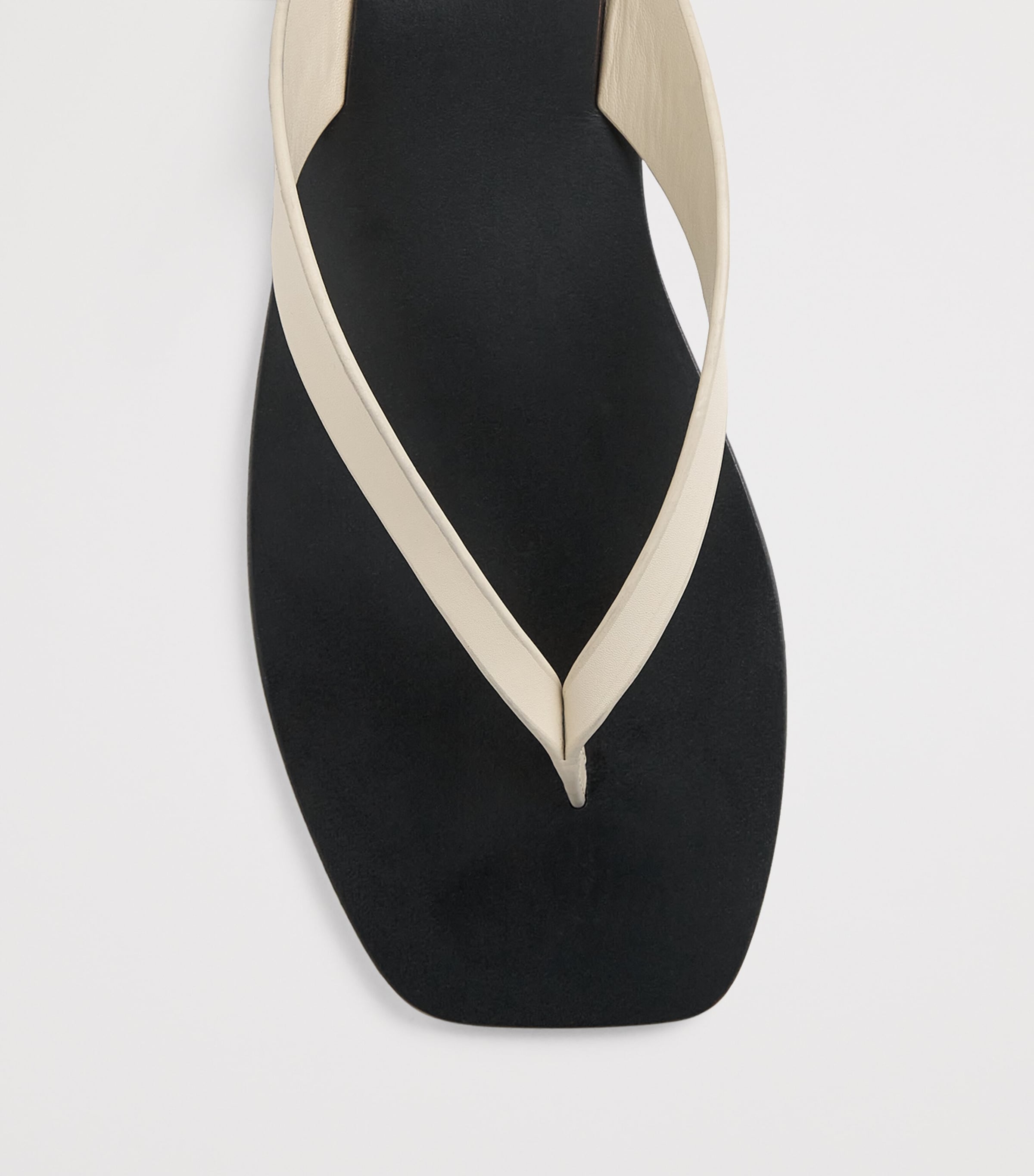 A.EMERY Leather Kinto Flip Flops Eggshell/ Black Image 6